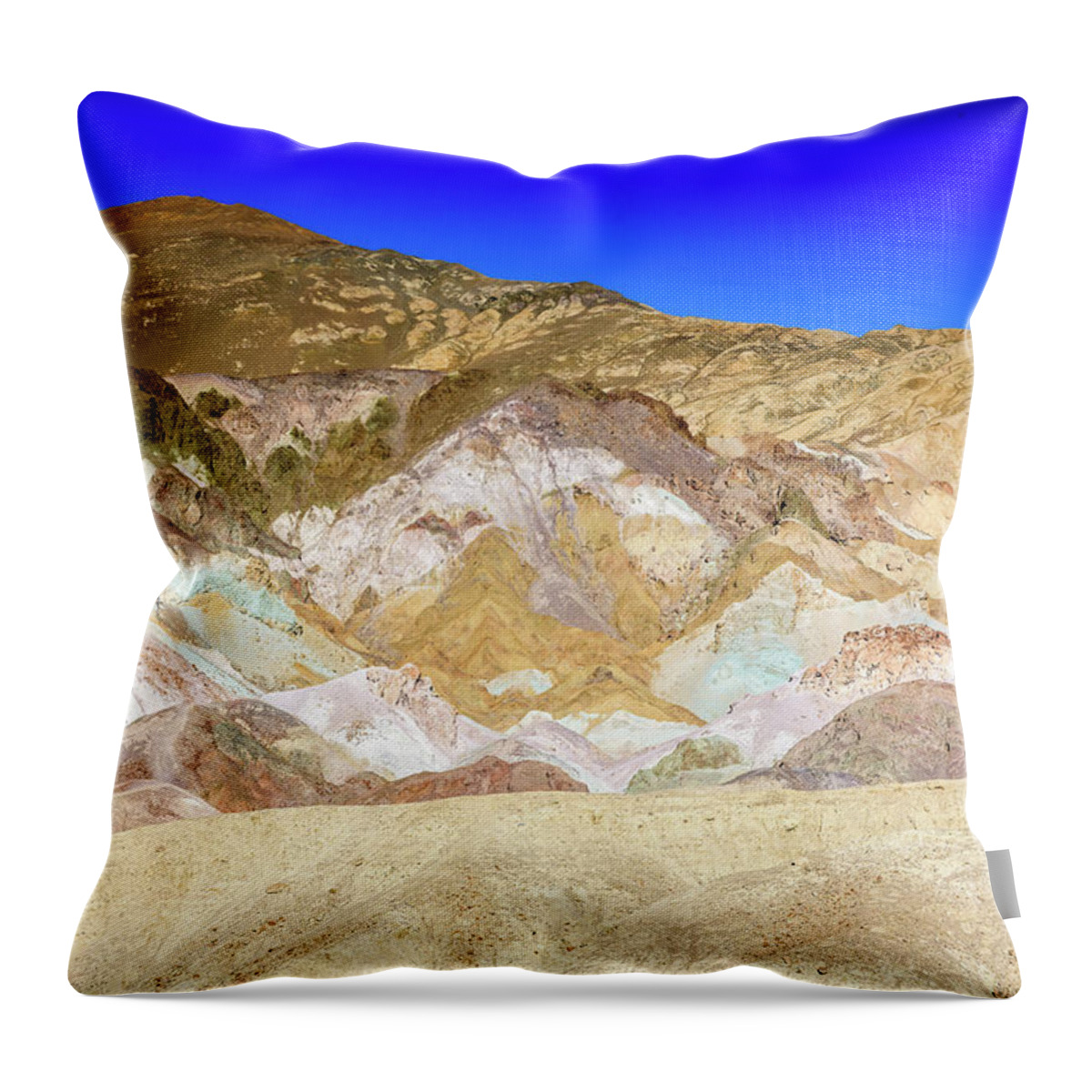 Death Valley National Park Throw Pillow featuring the photograph Artists Point - Panoramic by Marla Brown