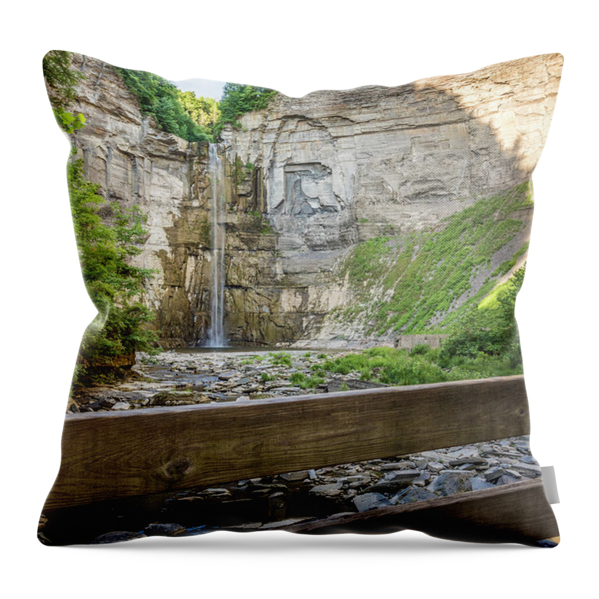 Taughannock Falls Throw Pillow featuring the photograph At the End #1 by Kristopher Schoenleber