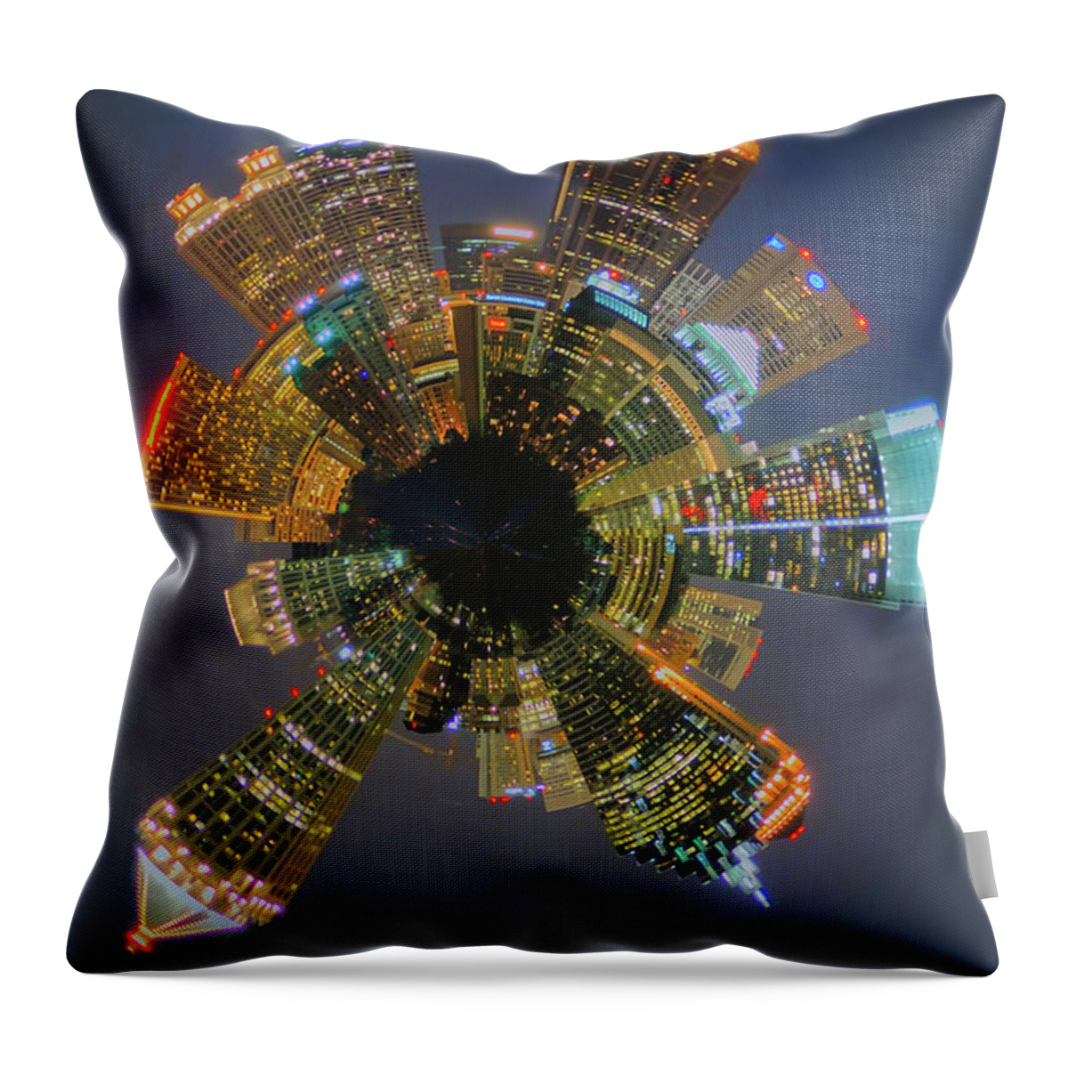 View Throw Pillow featuring the photograph Atlanta Skyline Mini Planet #1 by Alex Grichenko