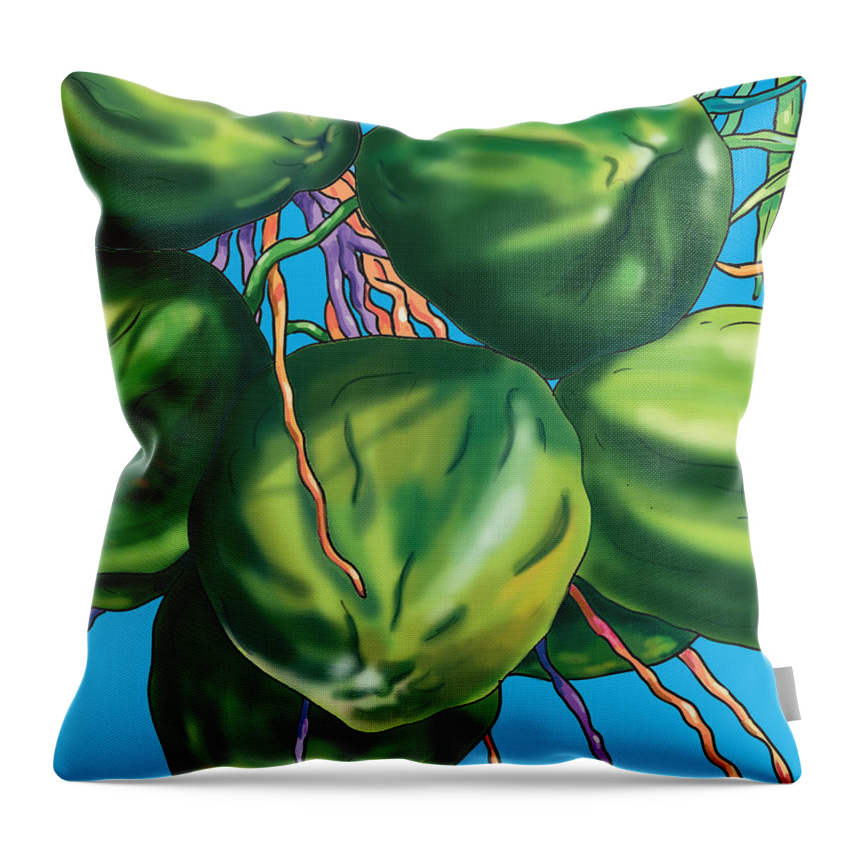 Coconuts Throw Pillow featuring the digital art Bunch of Coconuts  #2 by John Clark