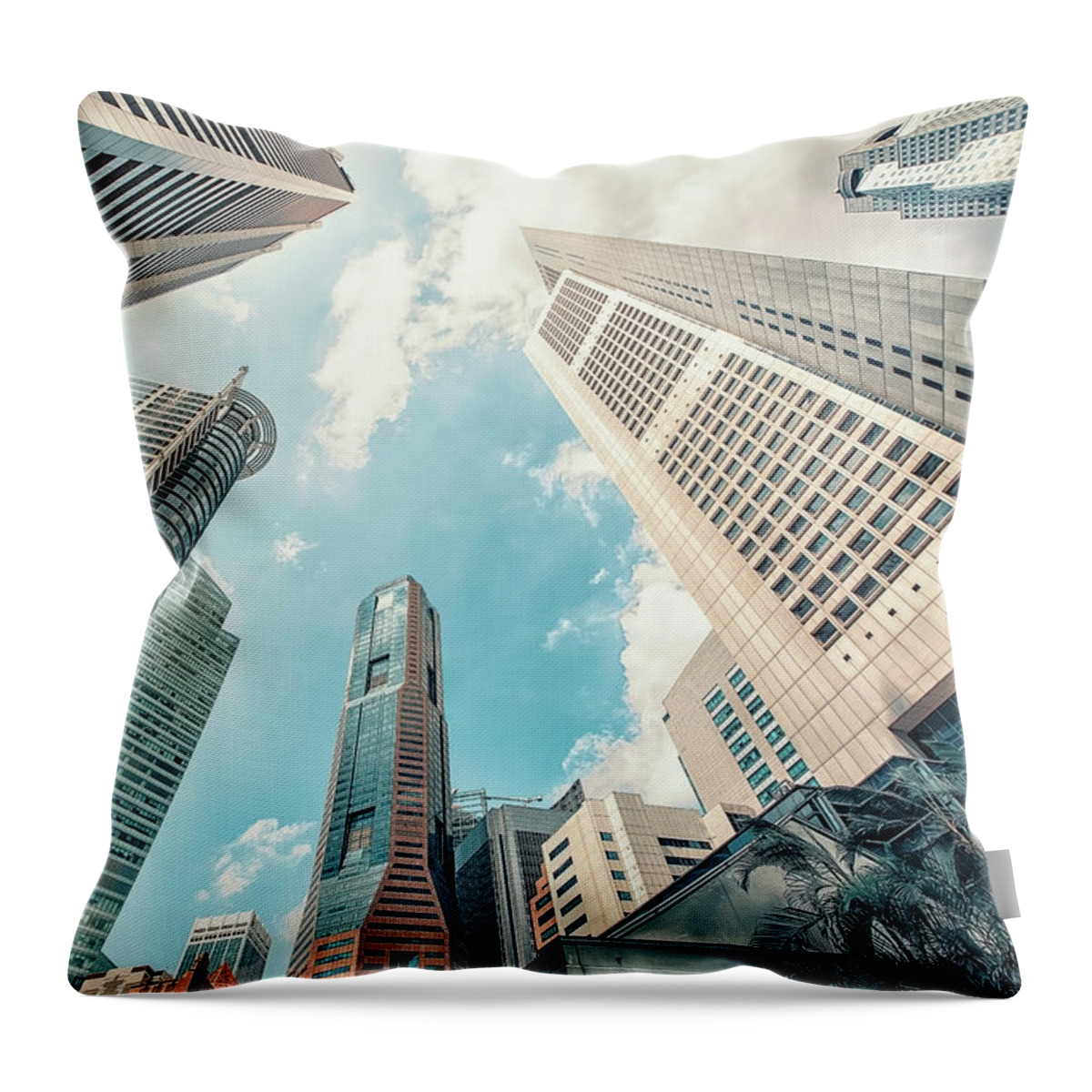 Architecture Throw Pillow featuring the photograph Business Area #1 by Manjik Pictures