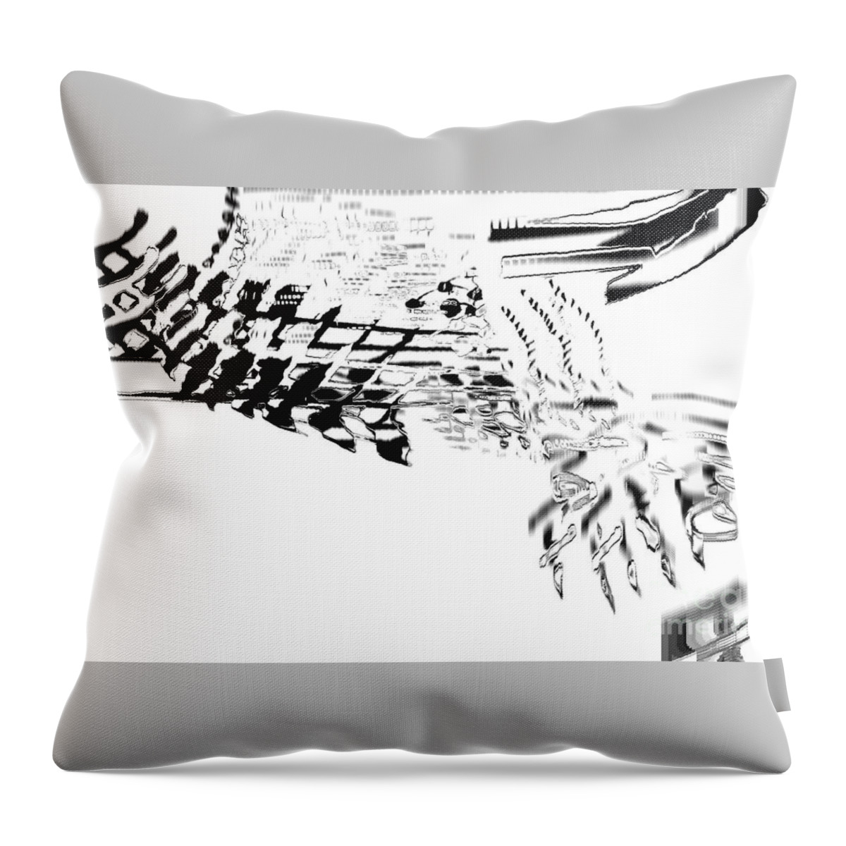 Abstract Artwork Throw Pillow featuring the digital art But I Have Not Said Anything by Jeremiah Ray
