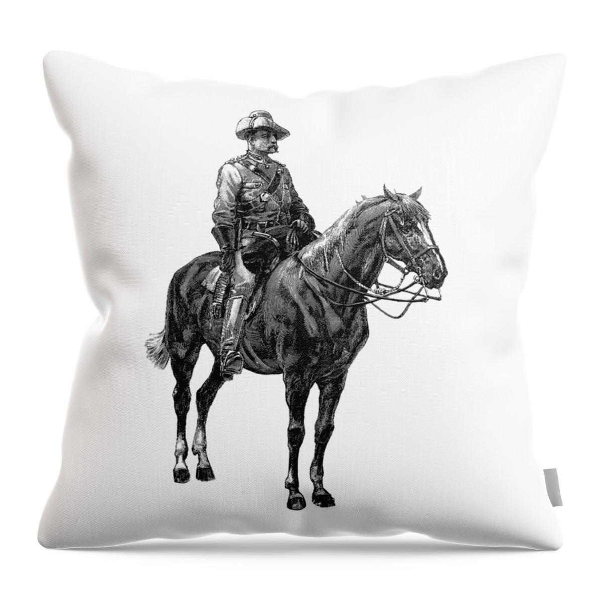 Military Throw Pillow featuring the digital art Cavalry #2 by Madame Memento