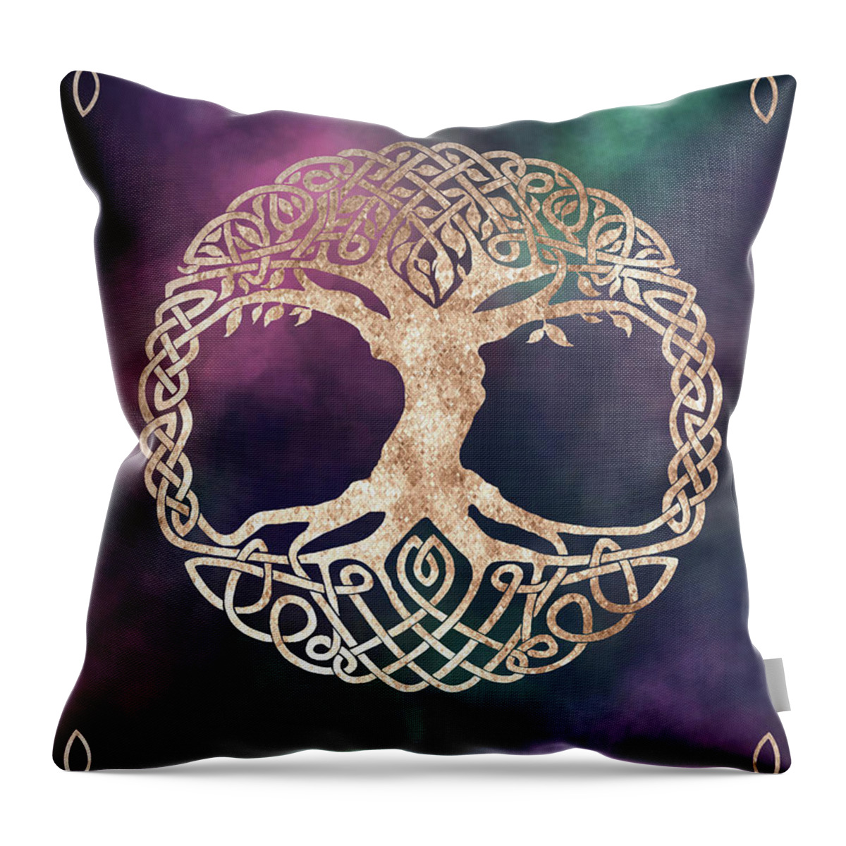 Tree Of Life Throw Pillow featuring the digital art Celtic Tree of Life #1 by Rachel Emmett