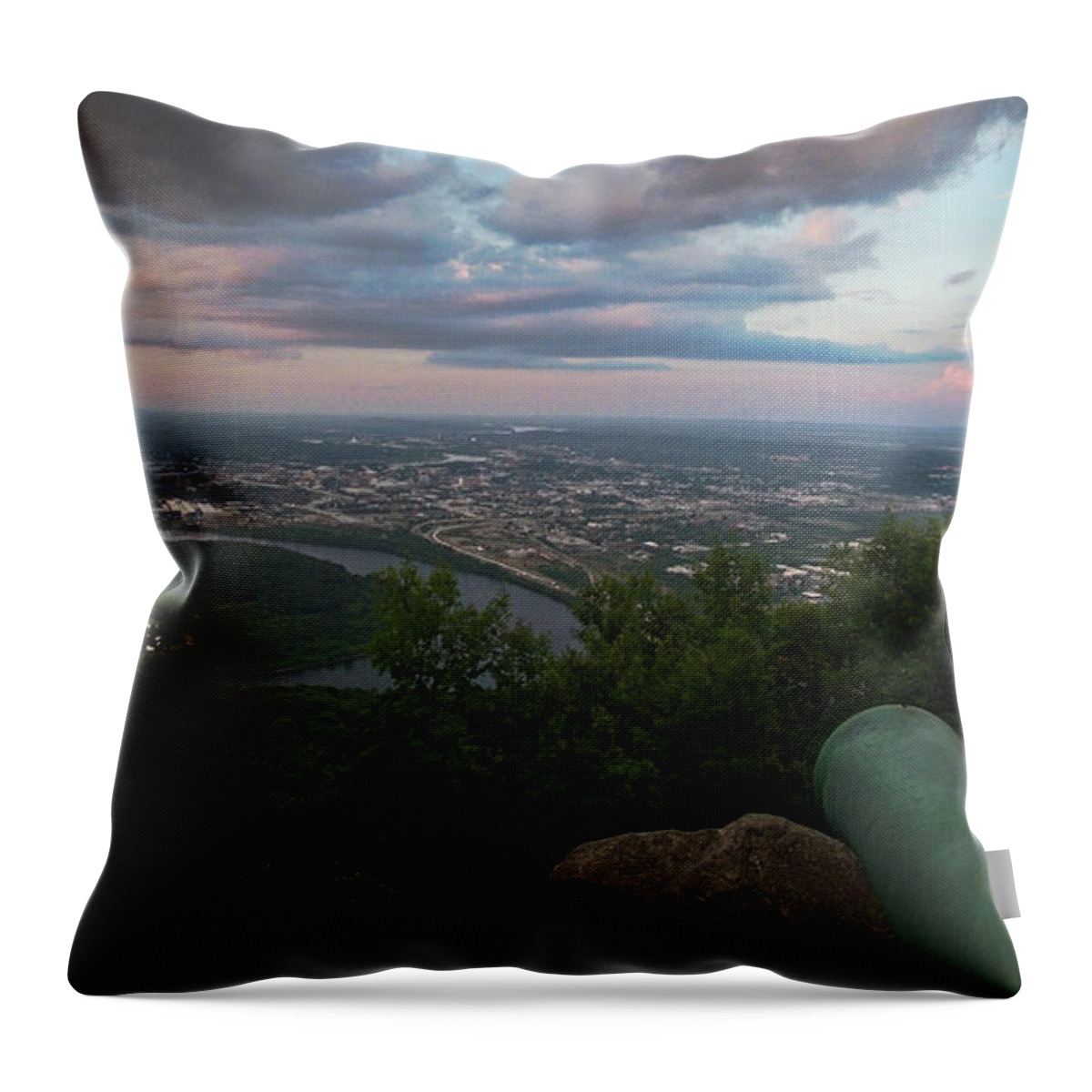 River Throw Pillow featuring the photograph Chattanooga From Lookout Mtn #1 by George Taylor