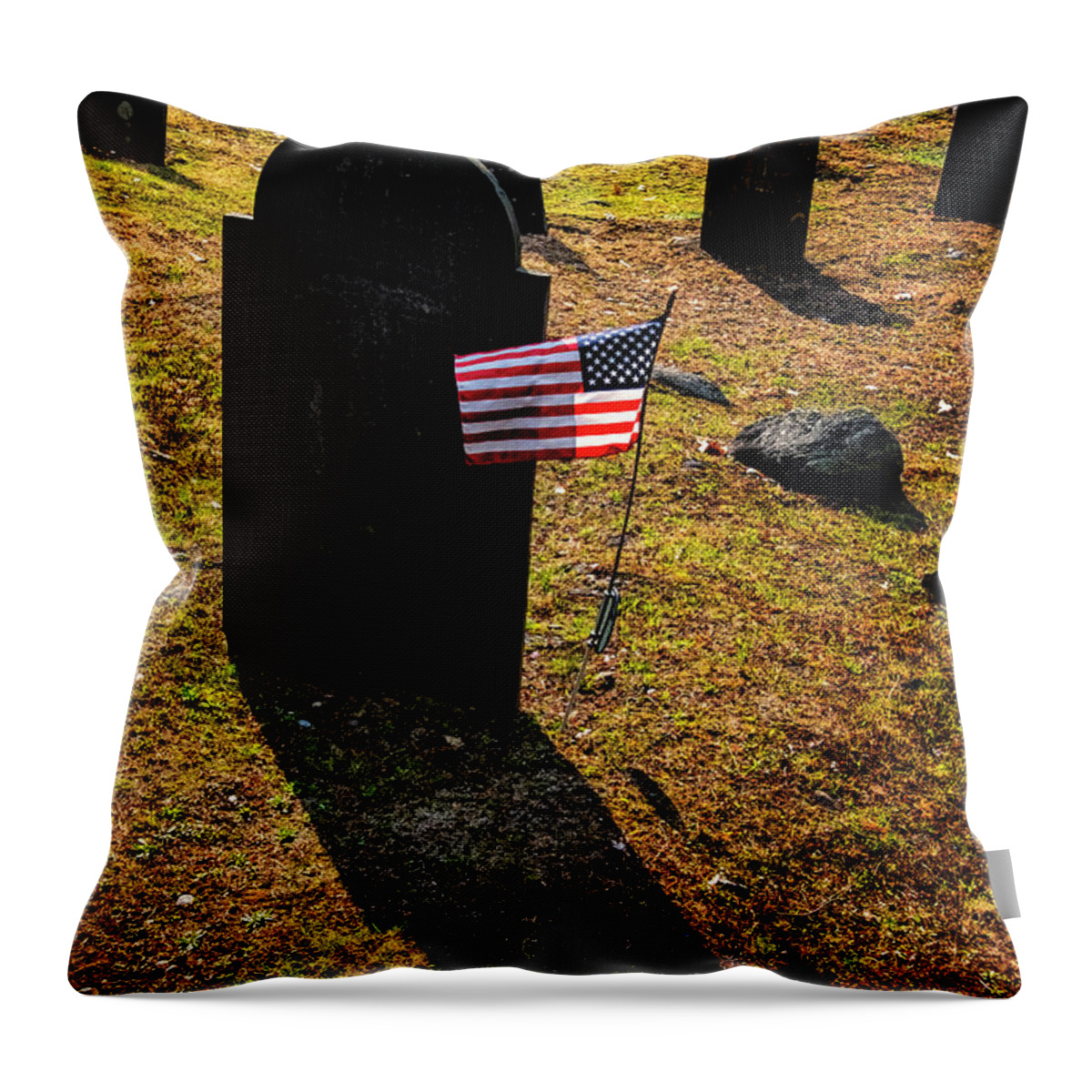 Grafton Vermont Throw Pillow featuring the photograph Chesterfield Cemetery #2 by Tom Singleton