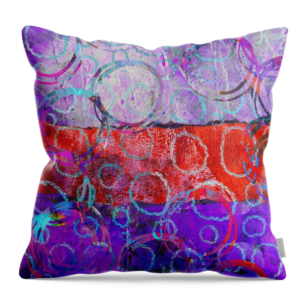 Abstract Collage Throw Pillow featuring the mixed media Circle Dance 2 by Nancy Merkle