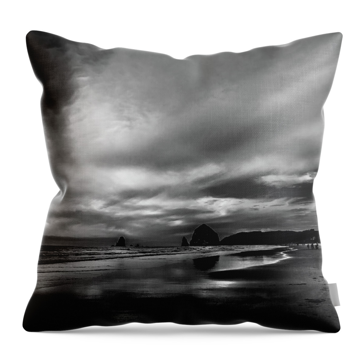 Clouds Over Cannon Beach Throw Pillow featuring the photograph Clouds over Cannon Beach #1 by David Patterson
