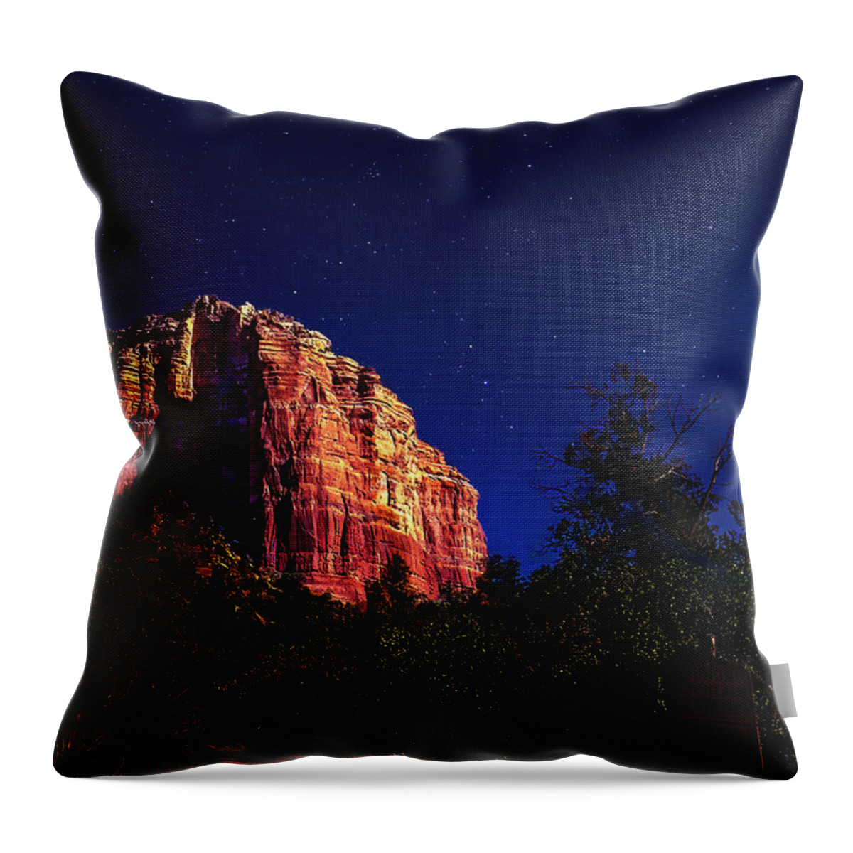  Throw Pillow featuring the photograph Courthouse Rock under Full Moon #1 by Al Judge