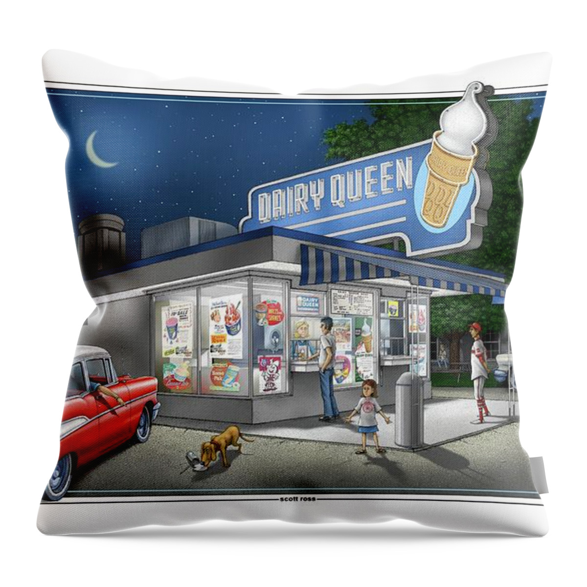 Dairy Queen Throw Pillow featuring the digital art Dairy Queen #1 by Scott Ross