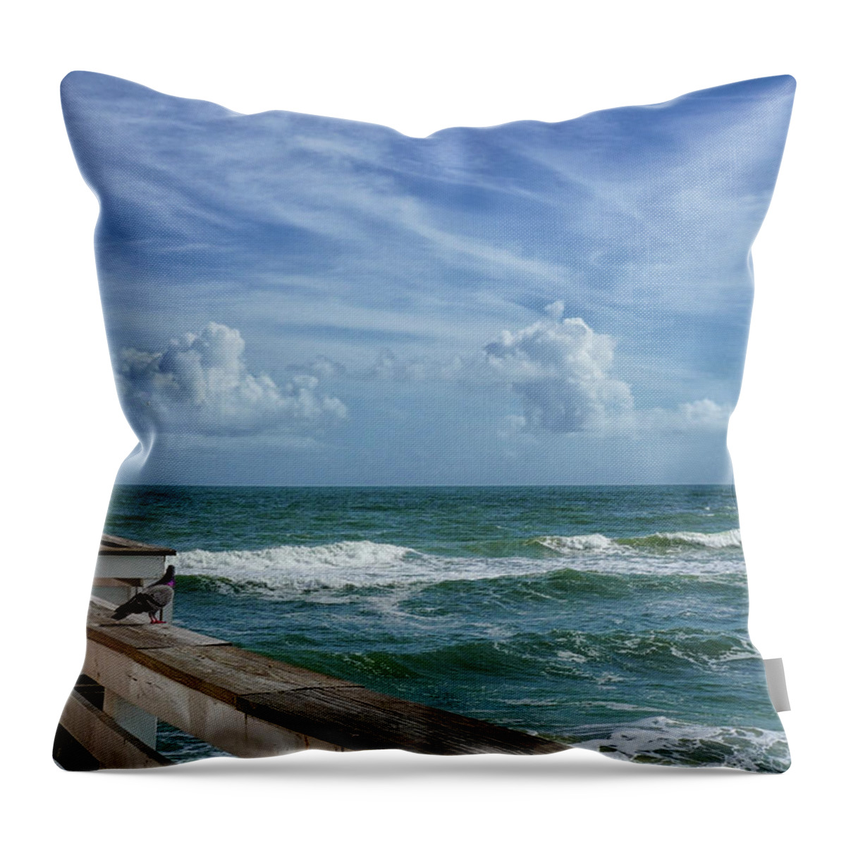 Daytona Throw Pillow featuring the photograph Daytona Beach #1 by Dennis Dugan