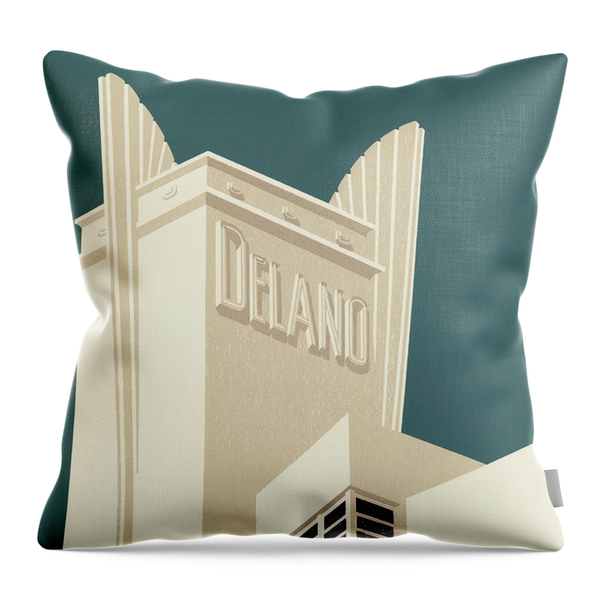 Delano Throw Pillow featuring the digital art Delano #1 by Mary Lynn Blasutta
