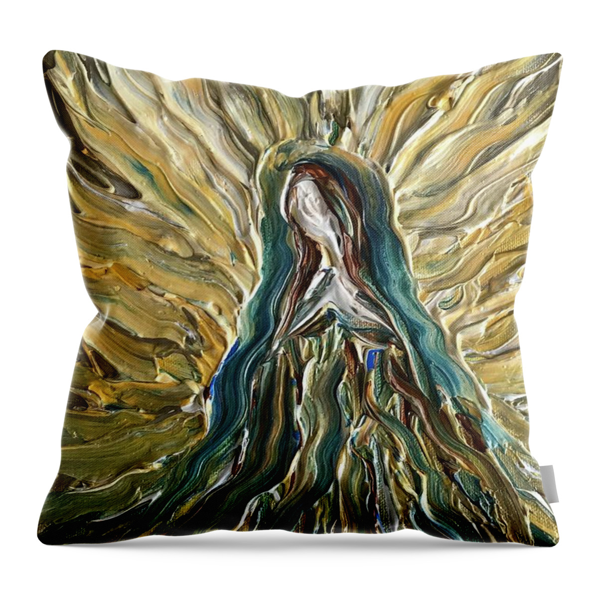 Divine Throw Pillow featuring the painting Divine Mother #1 by Michelle Pier