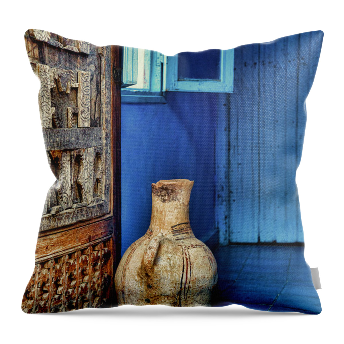 Morocco Throw Pillow featuring the digital art Door Stop #1 by Phil Dyer