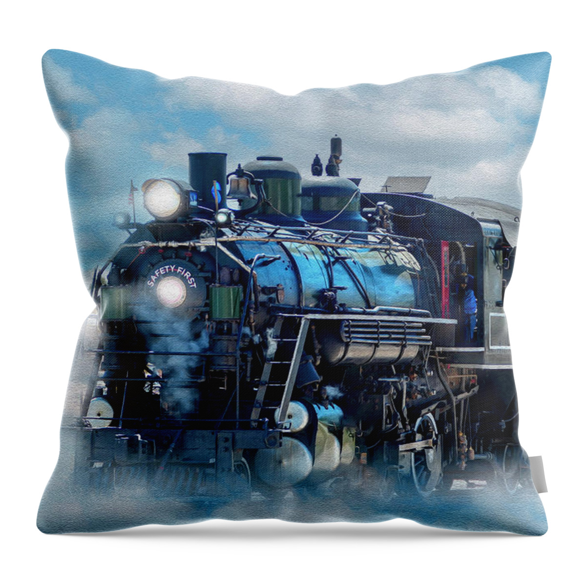 Dream Weaver Throw Pillow featuring the photograph Dream Weaver Locomotive Art #1 by Sandra J's