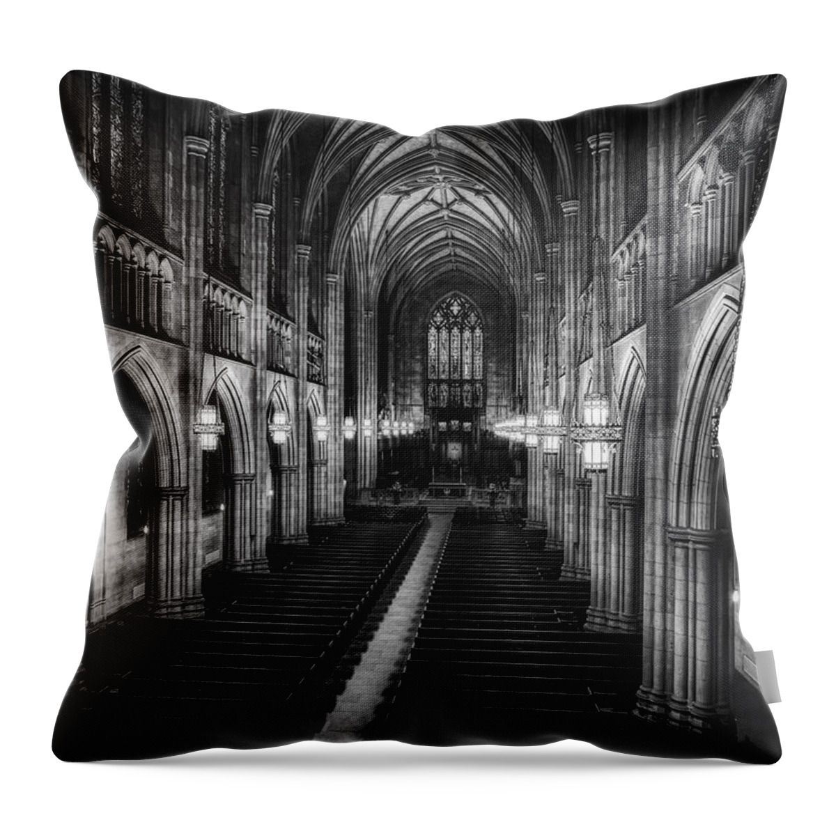 Duke University Throw Pillow featuring the photograph Duke University Chapel Interior #1 by Mountain Dreams
