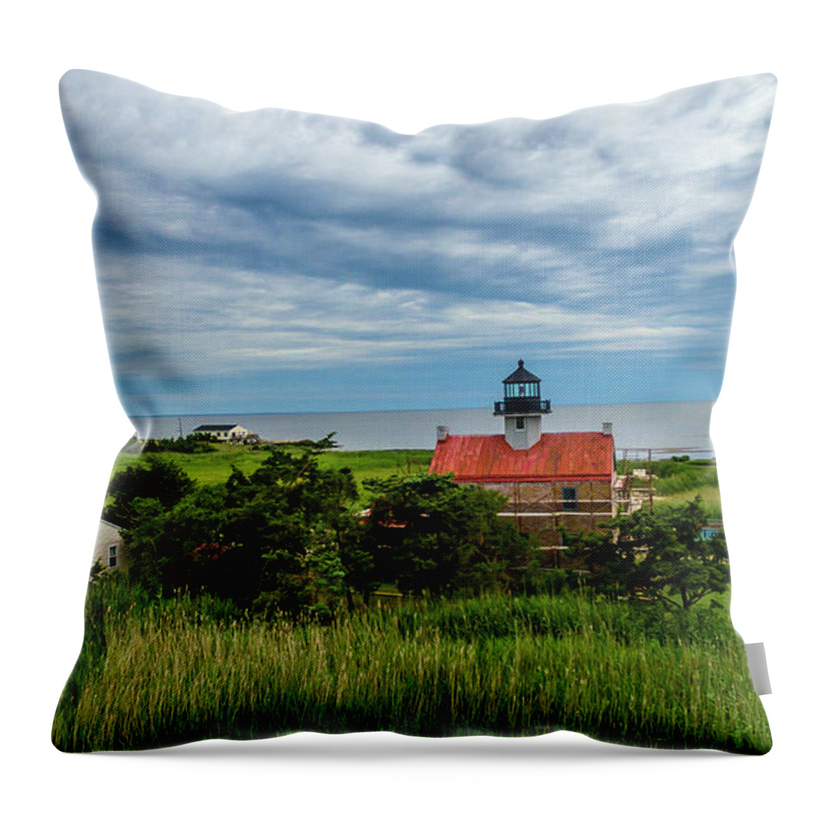 East Point Lighthouse Throw Pillow featuring the photograph East Point Lighthouse Photograph #2 by Louis Dallara