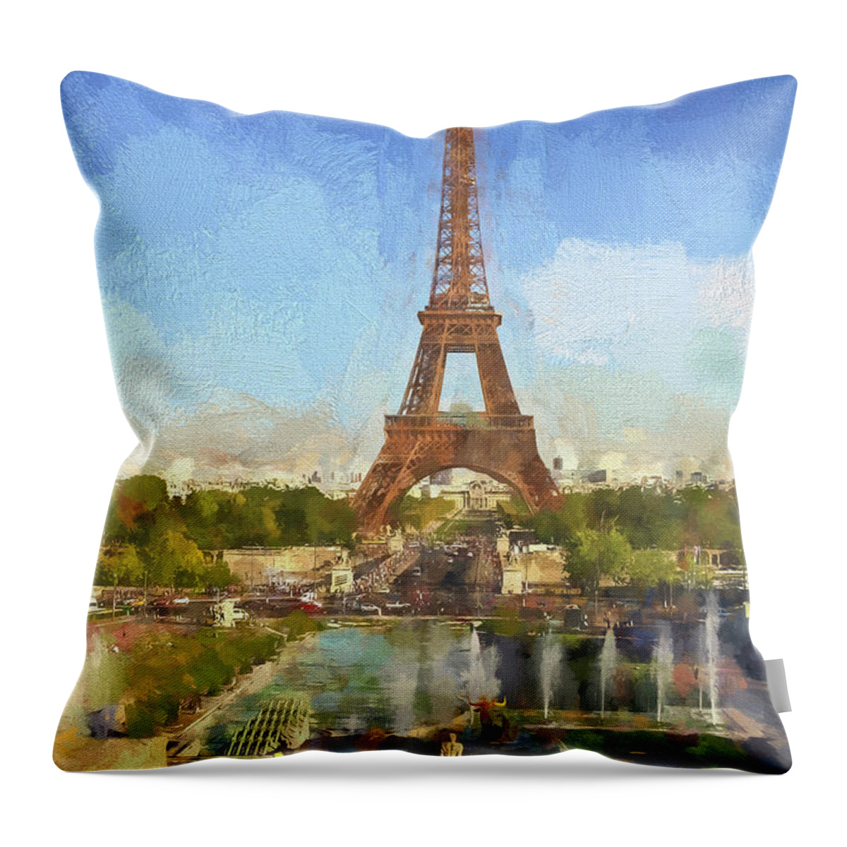 World Throw Pillow featuring the photograph Eiffel tower in Paris by Patricia Hofmeester