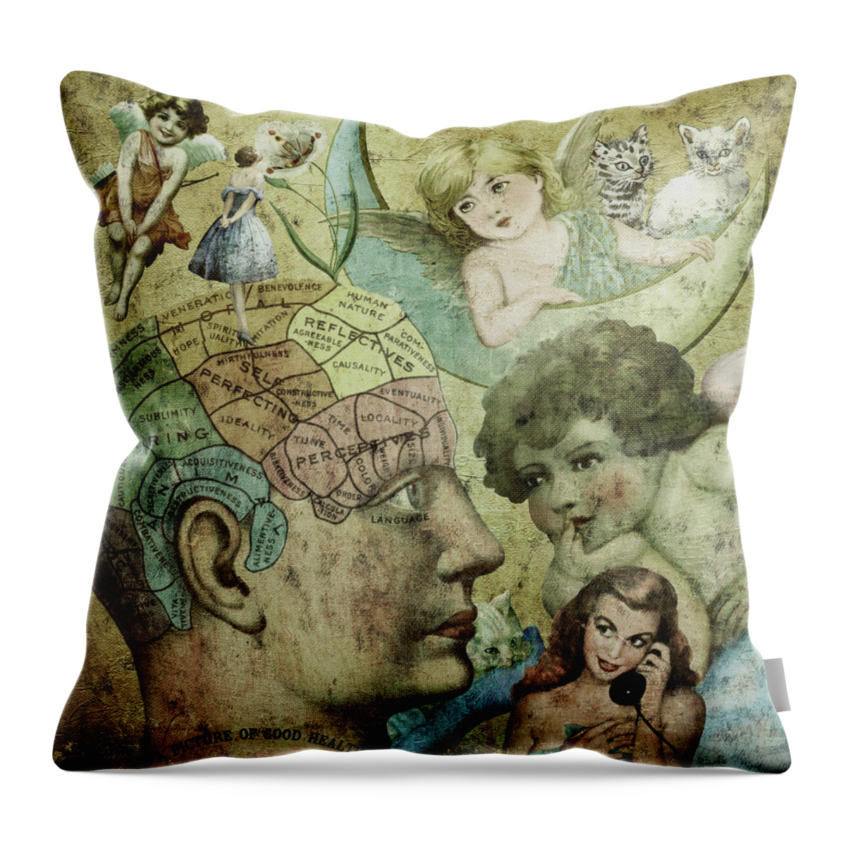 Enlightenment Throw Pillow featuring the mixed media Enlightenment #1 by Ally White