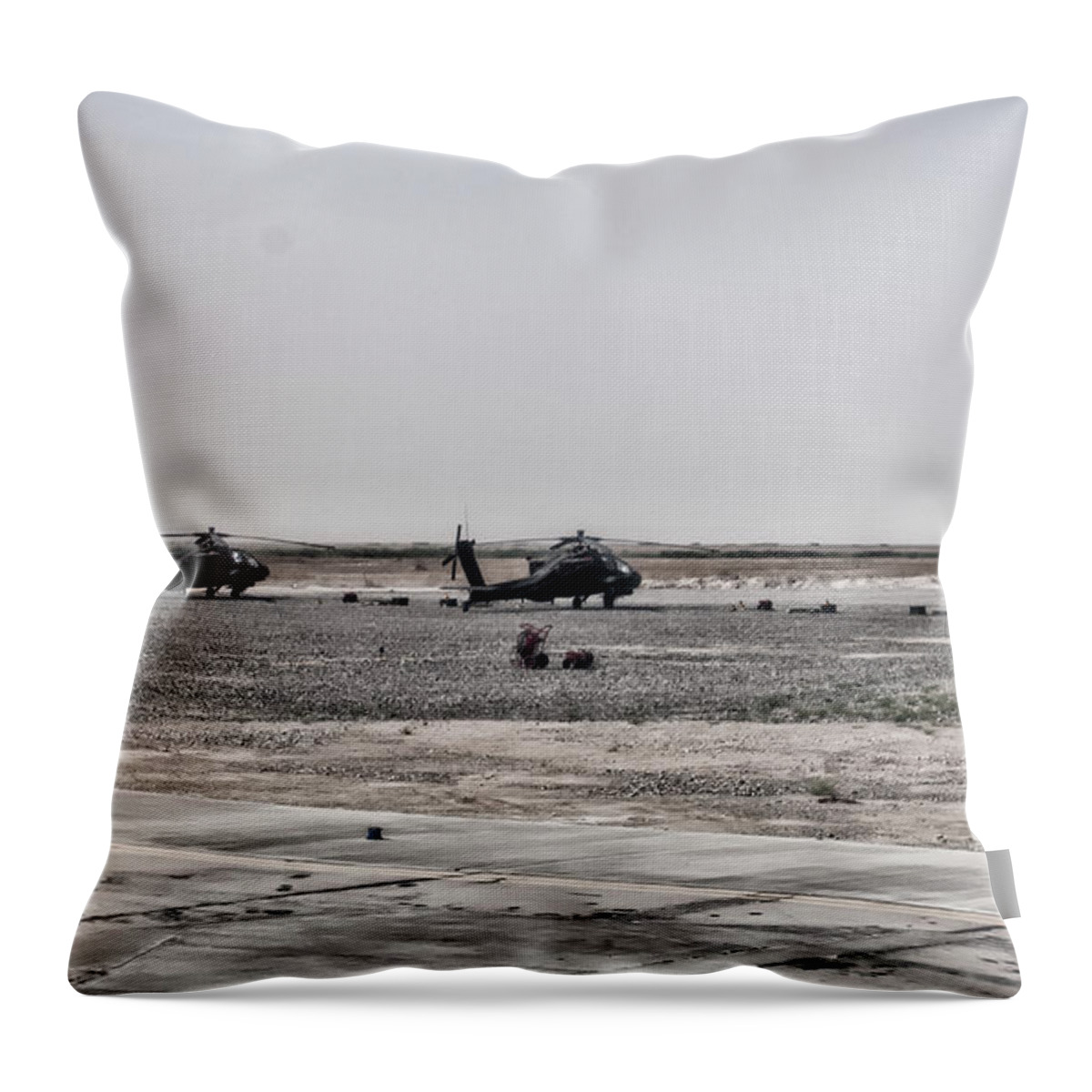 Afghanistan Throw Pillow featuring the photograph Flight line #1 by Doug Wittrock