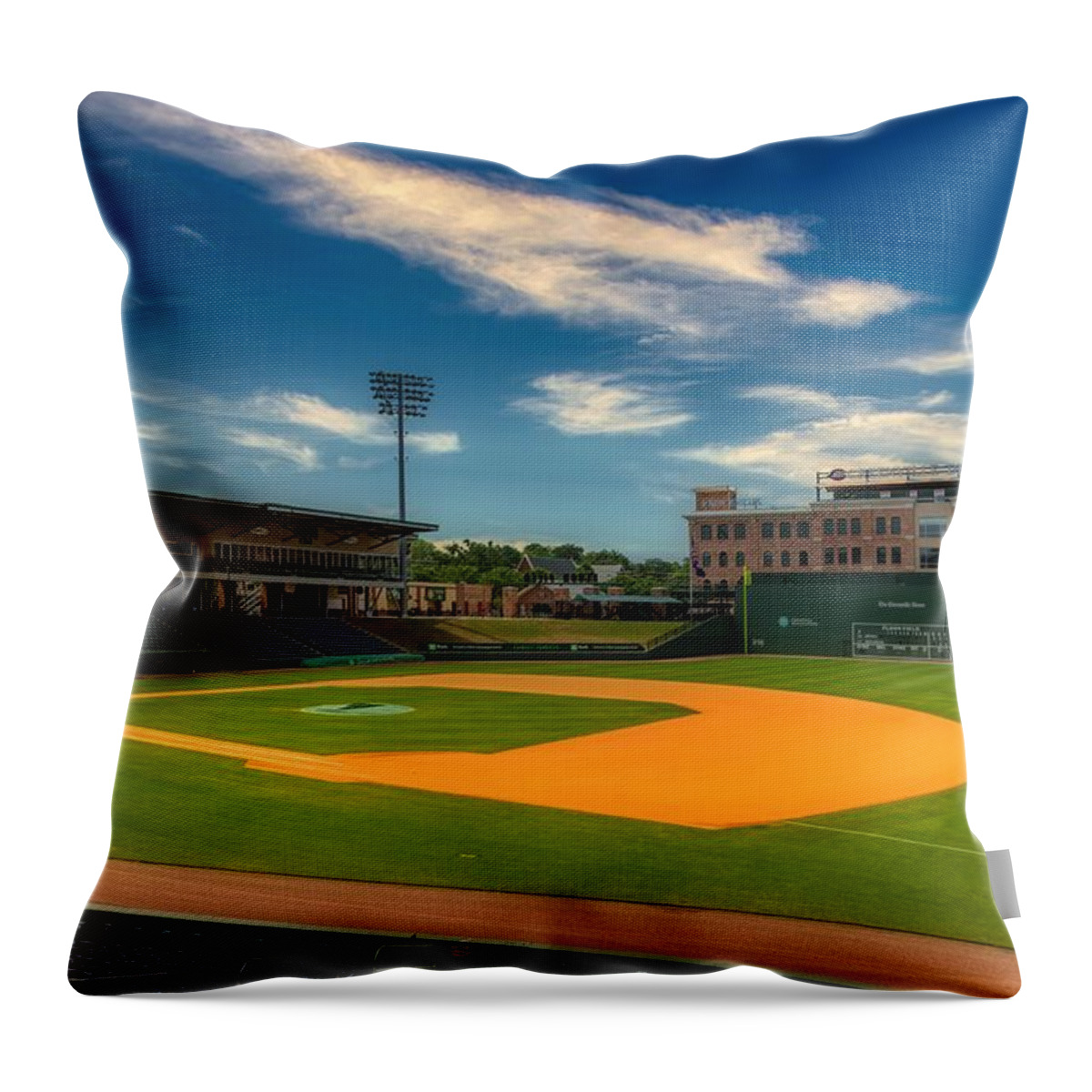 Fluor Field Throw Pillow featuring the photograph Fluor Field - Home Of The Greenville Drive #1 by Mountain Dreams