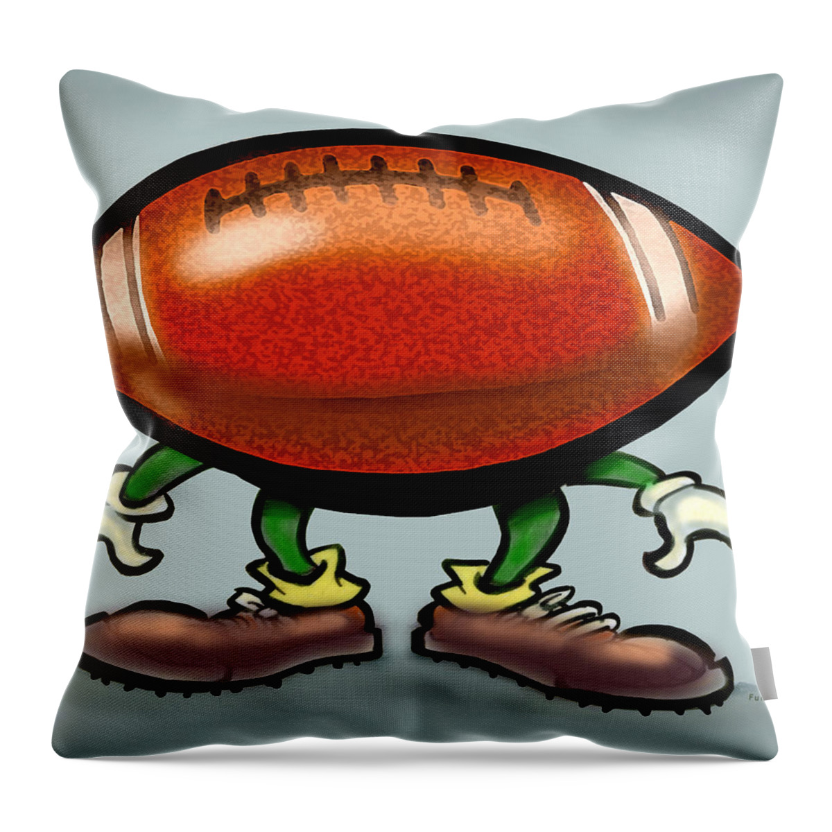 Football Throw Pillow featuring the digital art Football #1 by Kevin Middleton