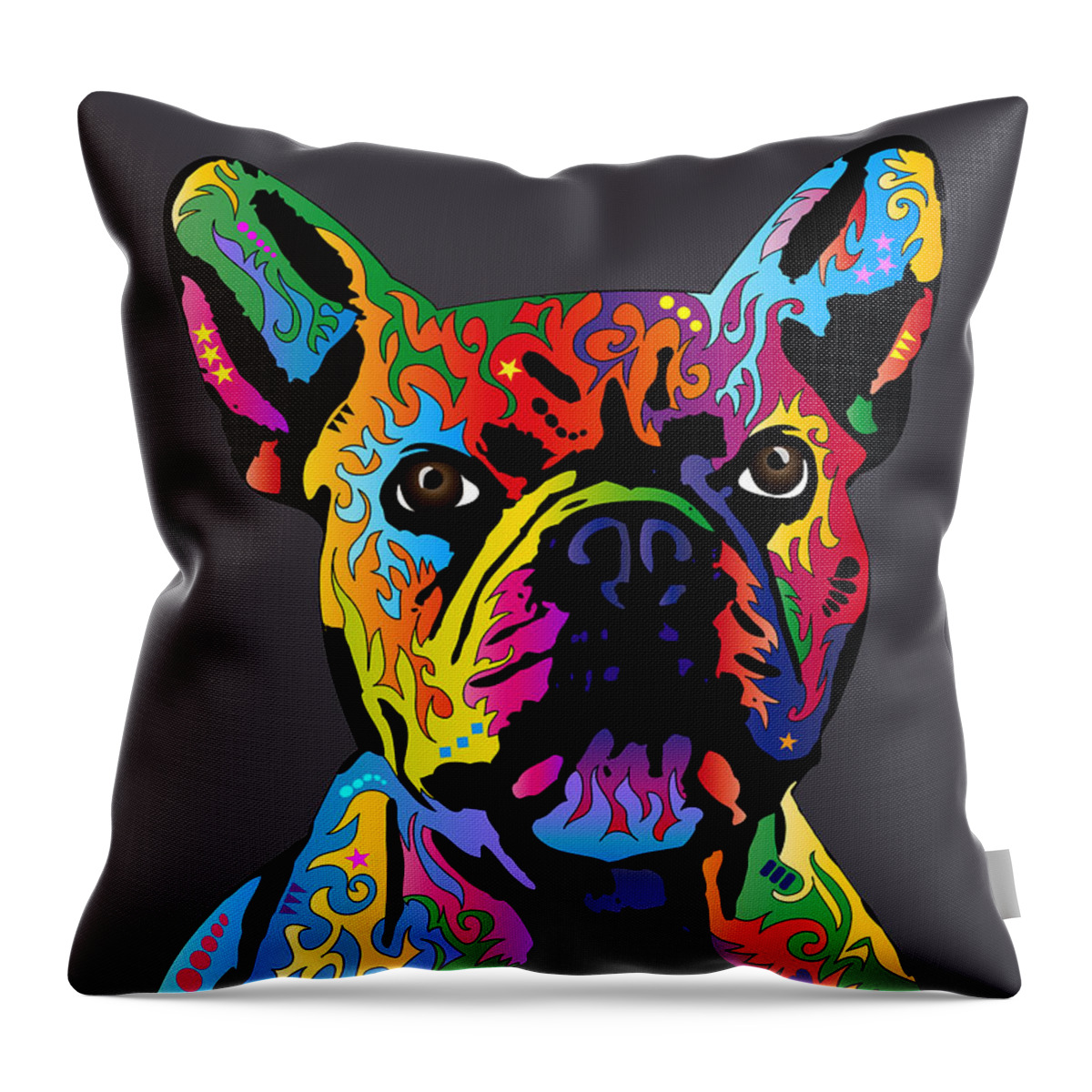 French Bulldog Throw Pillow featuring the digital art French Bulldog #1 by Michael Tompsett