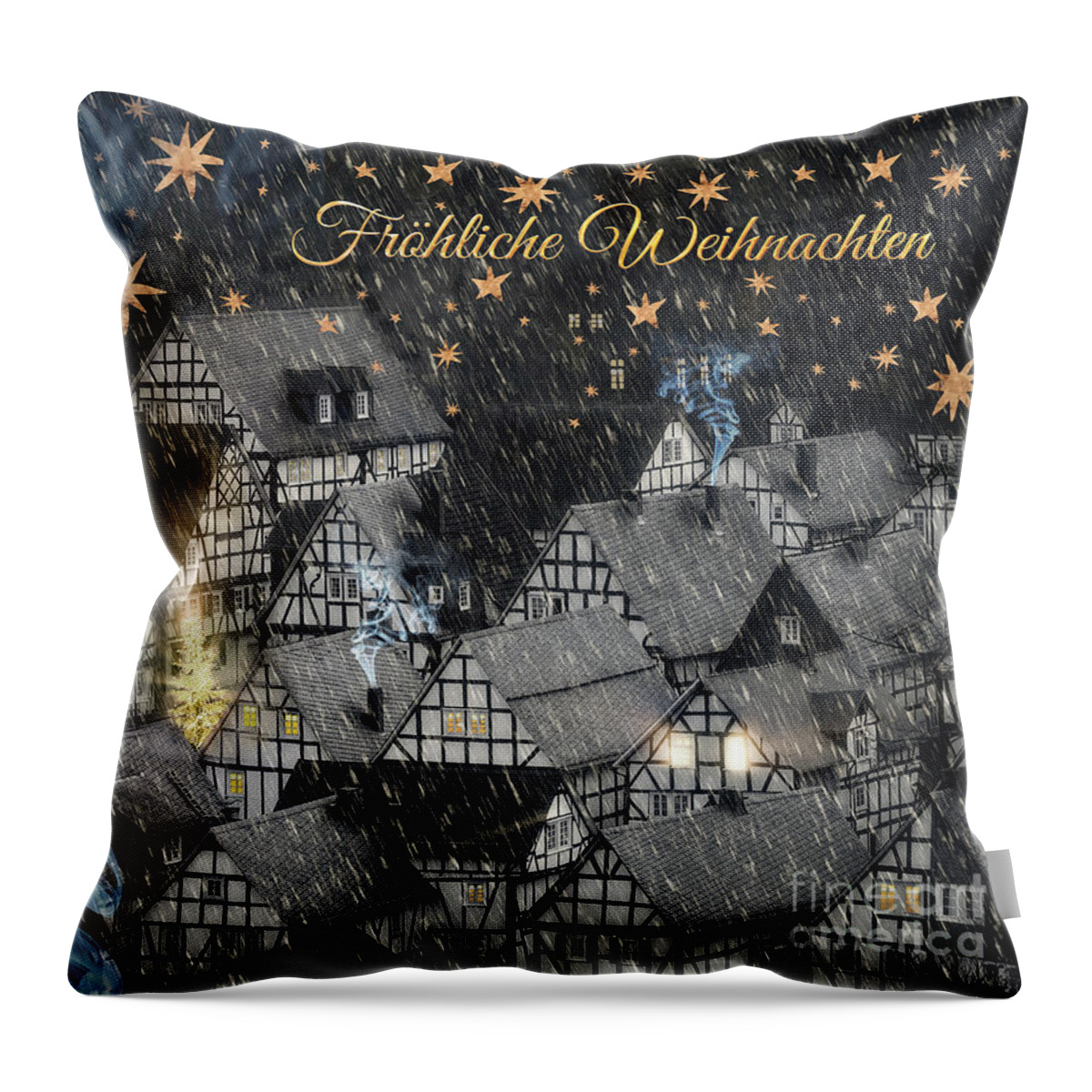 Nag002089dex Throw Pillow featuring the photograph Frohe Weihnachten #1 by Edmund Nagele FRPS