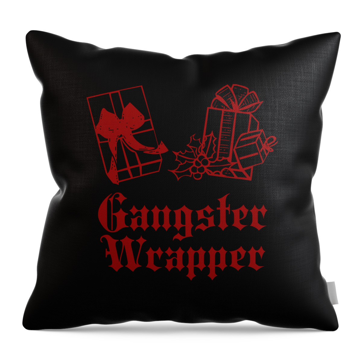 Christmas 2023 Throw Pillow featuring the digital art Gangster Wrapper #1 by Flippin Sweet Gear