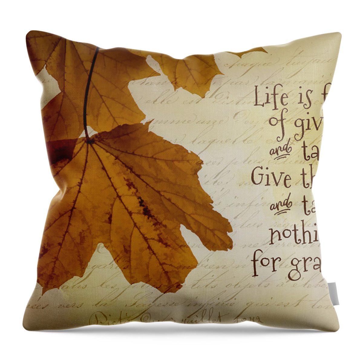 Autumn Throw Pillow featuring the photograph Give Thanks #1 by Cathy Kovarik
