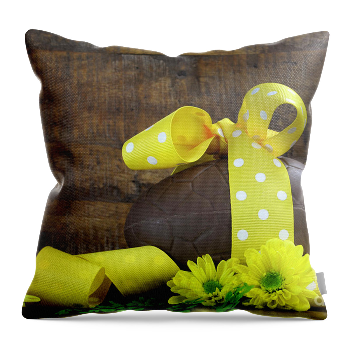 Easter Throw Pillow featuring the photograph Happy Easter still life #1 by Milleflore Images