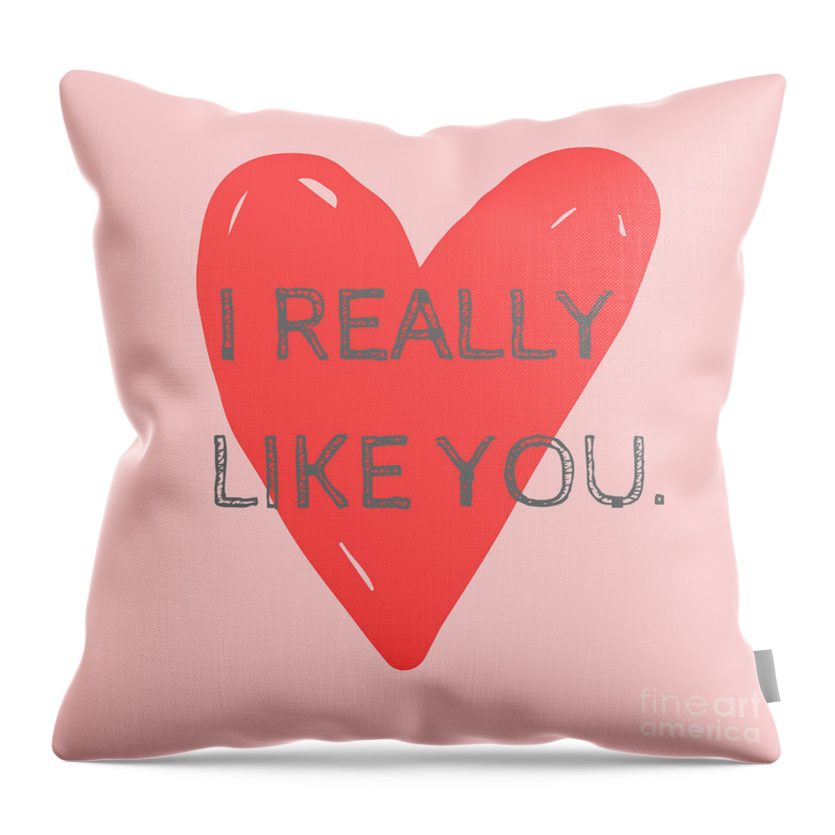 Colorful Throw Pillow featuring the digital art I Really Like You #1 by Christie Olstad