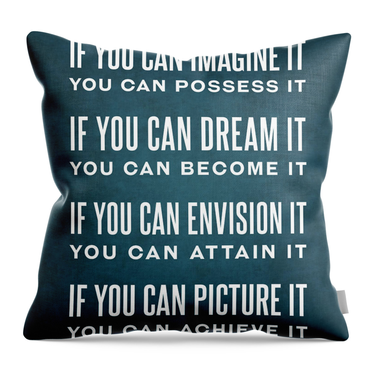 If You Can Imagine It Throw Pillow featuring the digital art If You Can Imagine It - William Arthur Ward Quote - Literature - Typography Print #2 by Studio Grafiikka