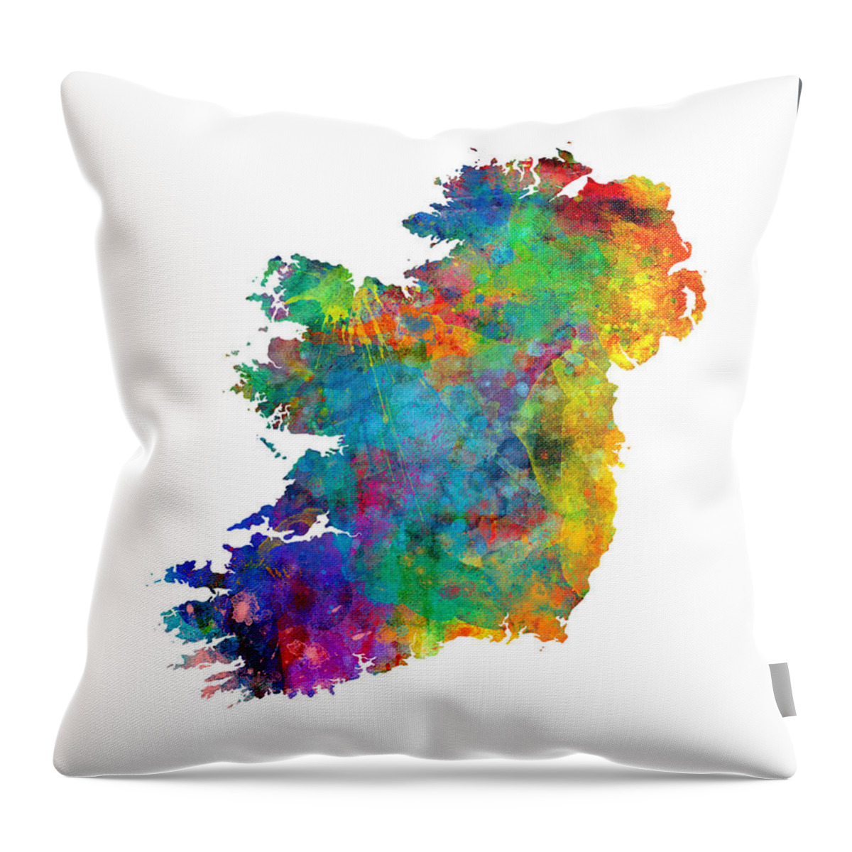 Ireland Throw Pillow featuring the digital art Ireland Watercolor Map #1 by Michael Tompsett