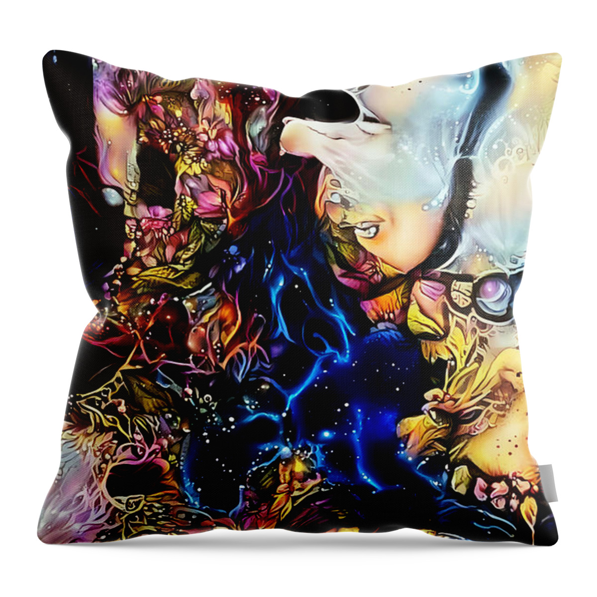 Contemporary Art Throw Pillow featuring the digital art 5 by Jeremiah Ray