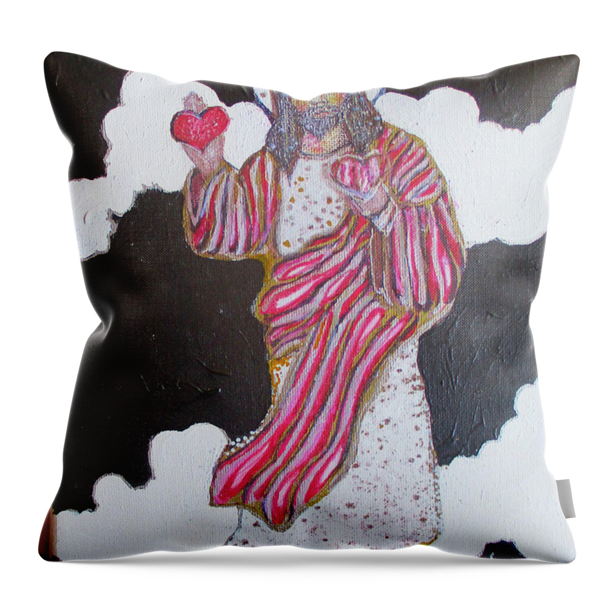 Love Throw Pillow featuring the painting Jesus #1 by Dede Shamel Davalos