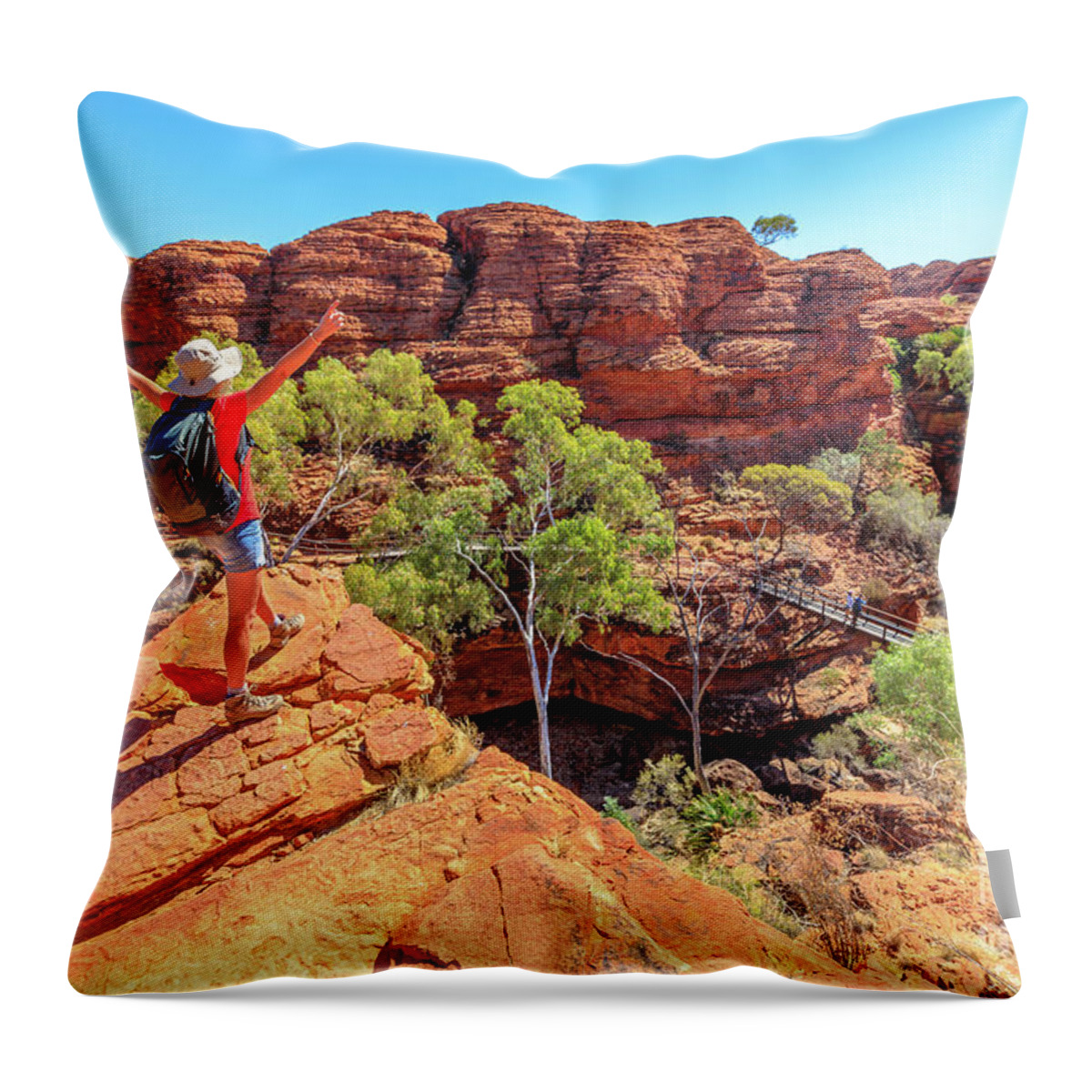 Australia Throw Pillow featuring the photograph Kings Canyon Garden of Eden #1 by Benny Marty