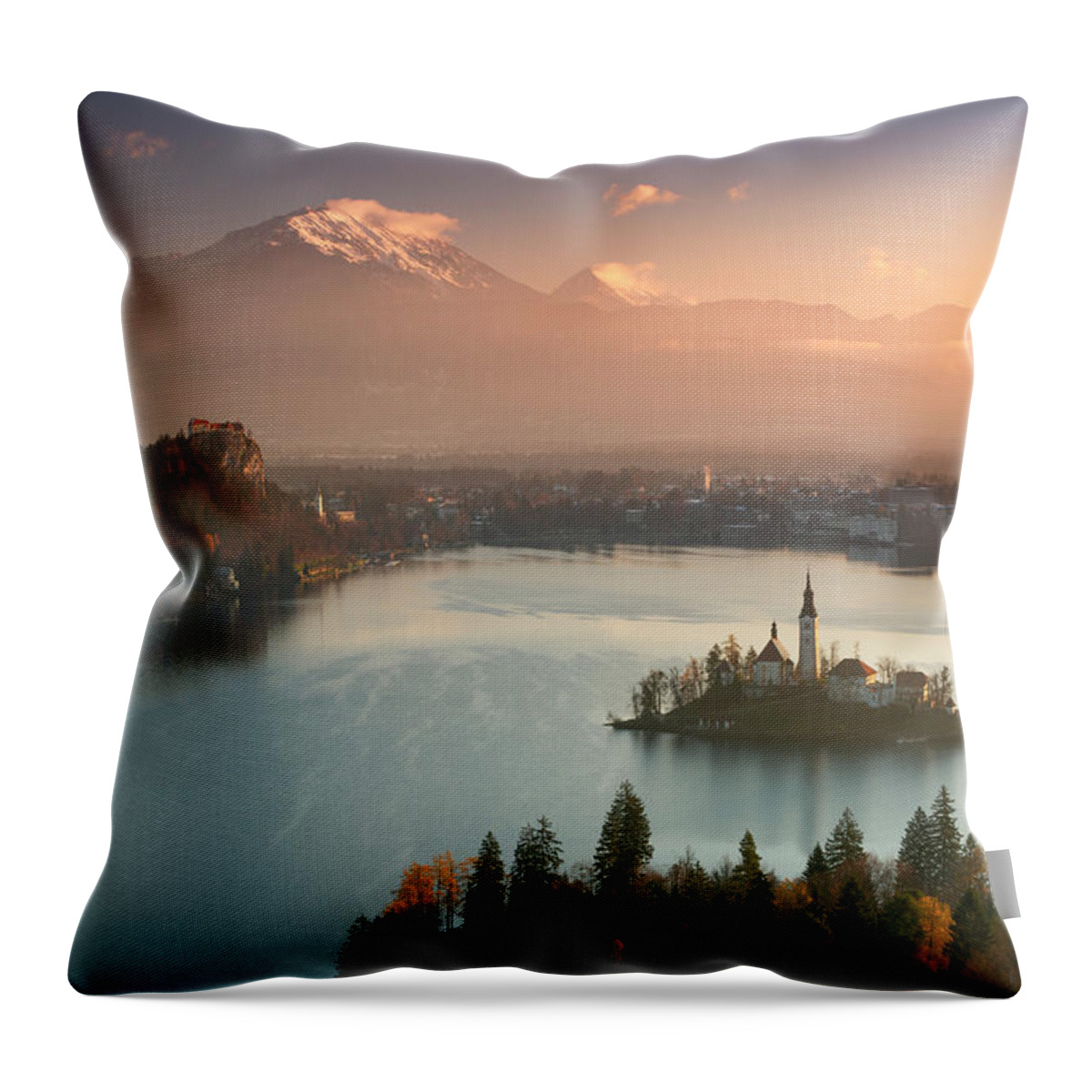 Europe Throw Pillow featuring the photograph Lake Bled #1 by Piotr Skrzypiec