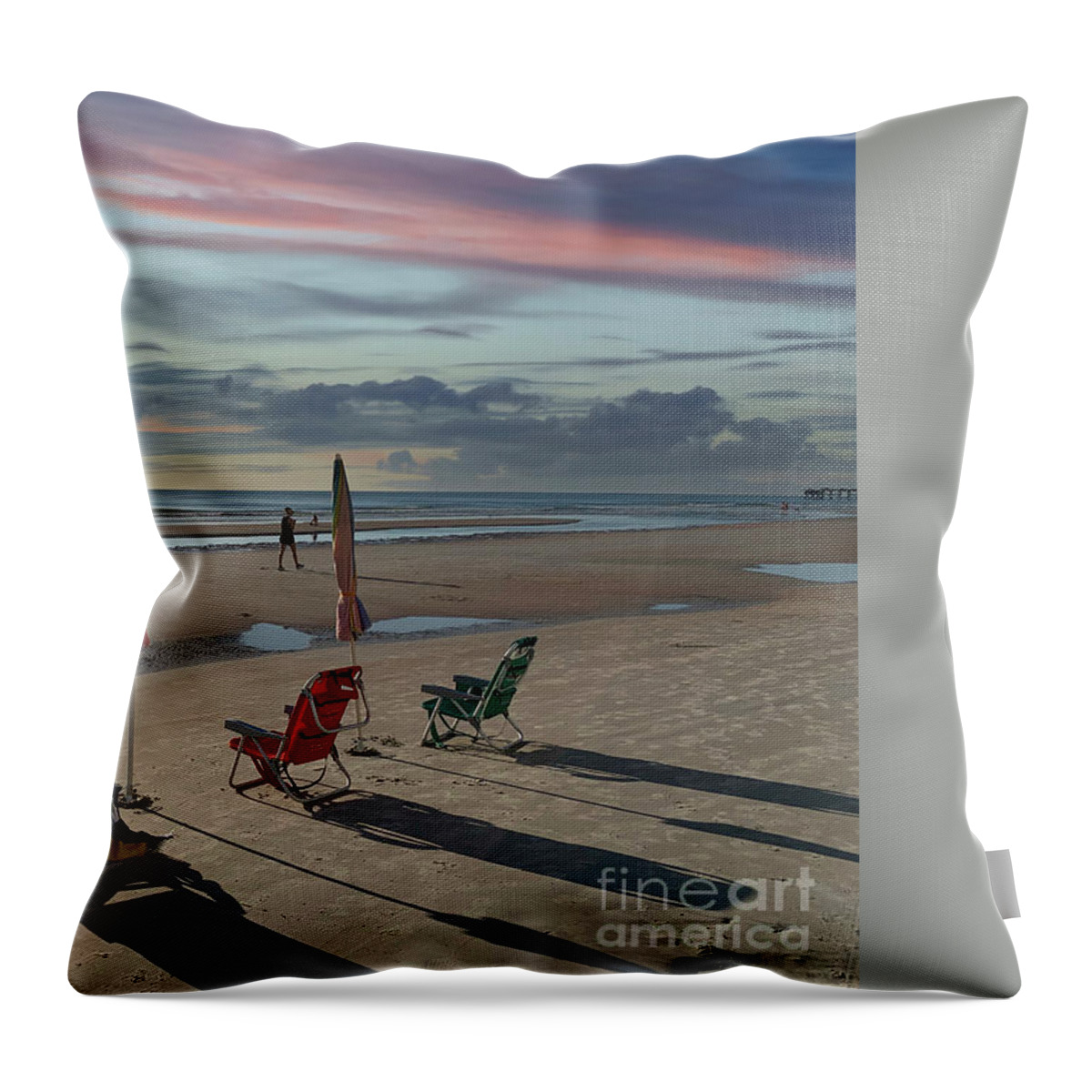 Beach Sunset Lifestyle Throw Pillow featuring the photograph Life is a Beach by David Zanzinger
