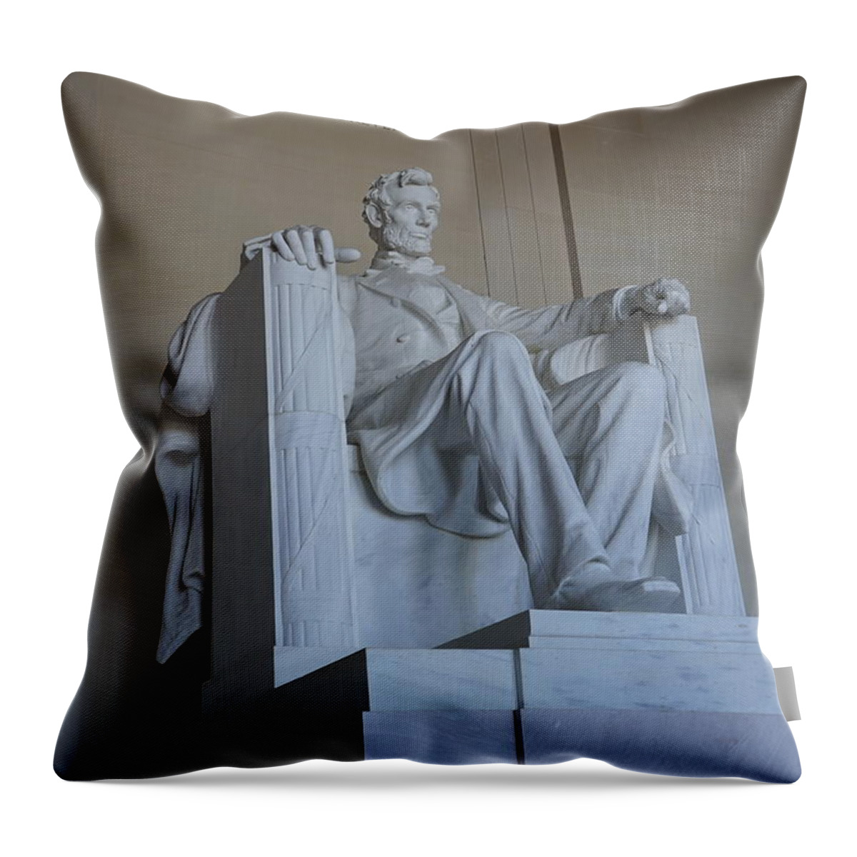  Throw Pillow featuring the photograph Lincoln Memorial #1 by Annamaria Frost