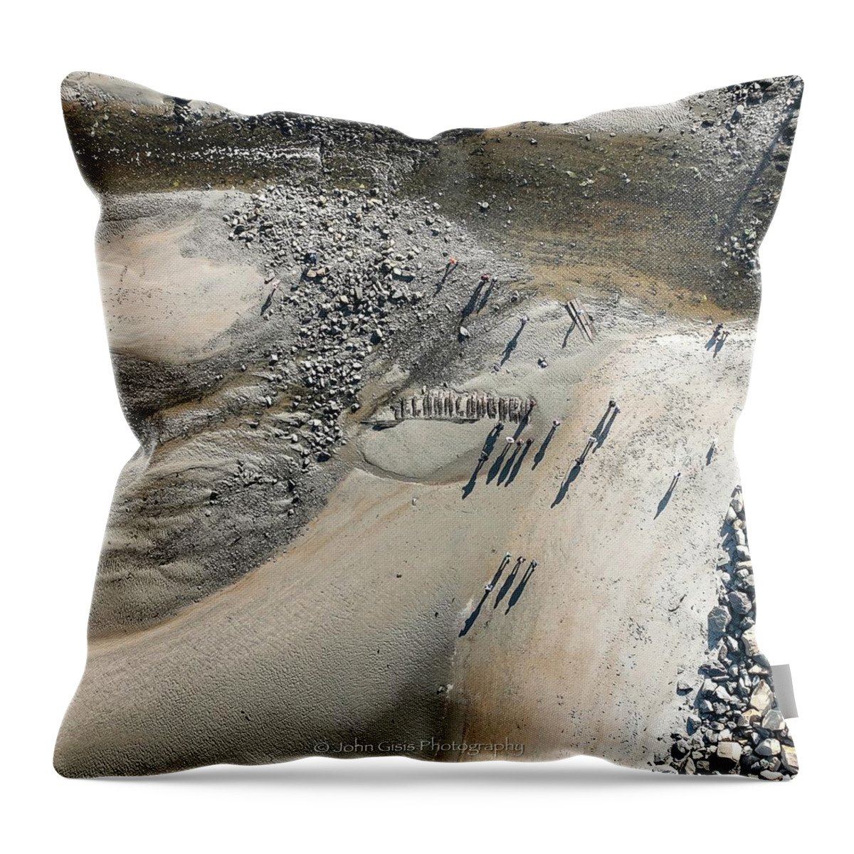  Throw Pillow featuring the photograph Lizzie Carr shipwreck remnants #1 by John Gisis