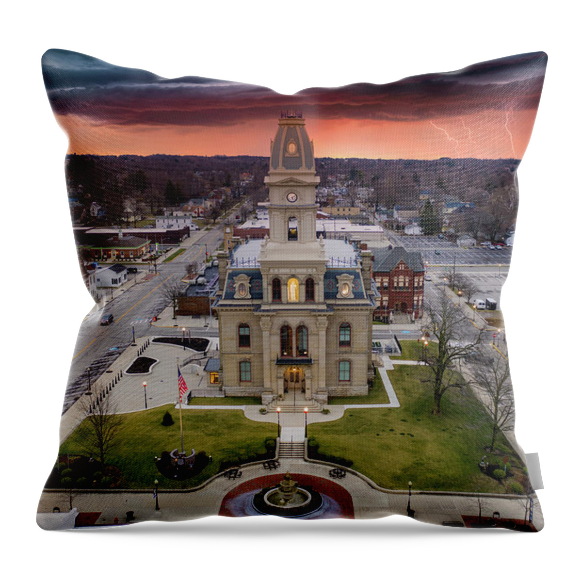  Throw Pillow featuring the photograph Logan County Courthouse #1 by Brian Jones