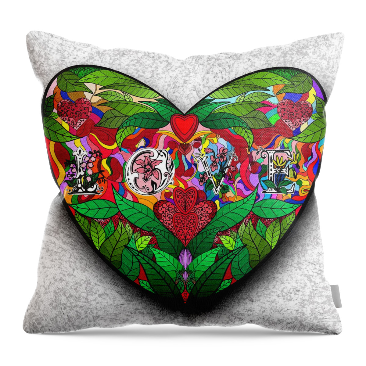 Courage Throw Pillow featuring the painting Love #1 by Mark Taylor