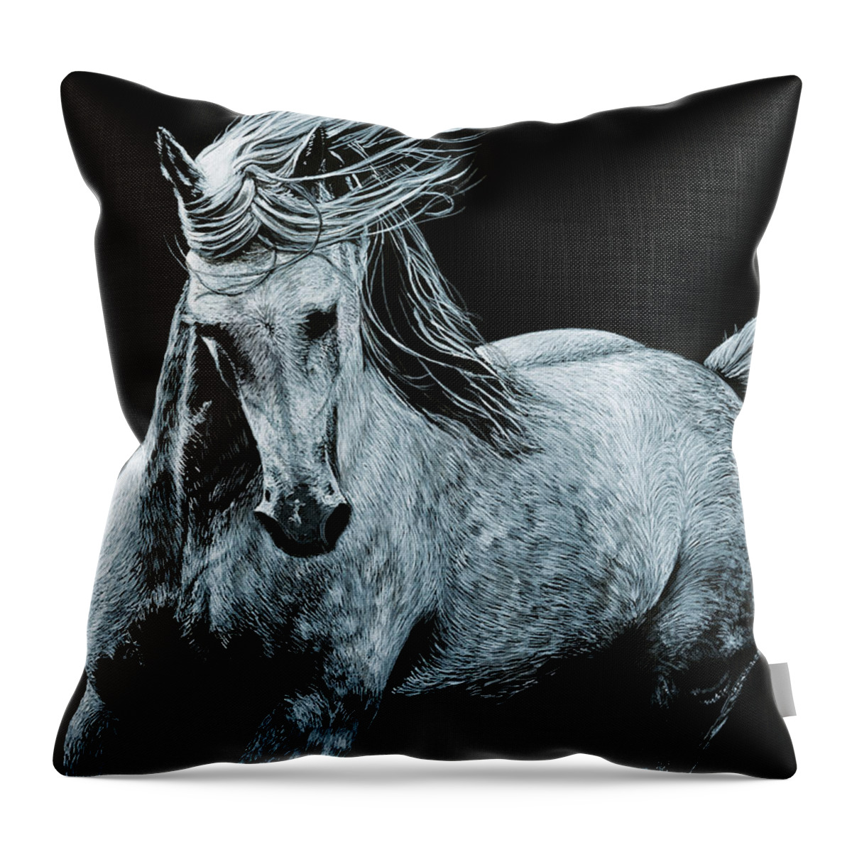 Horse Throw Pillow featuring the painting Majestic #1 by Rachel Emmett