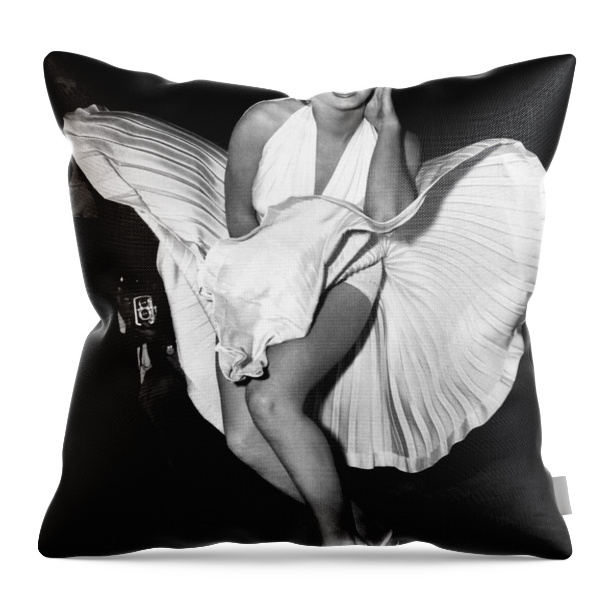 Marilyn Monroe Throw Pillow featuring the photograph Marilyn Monroe by Mango Art