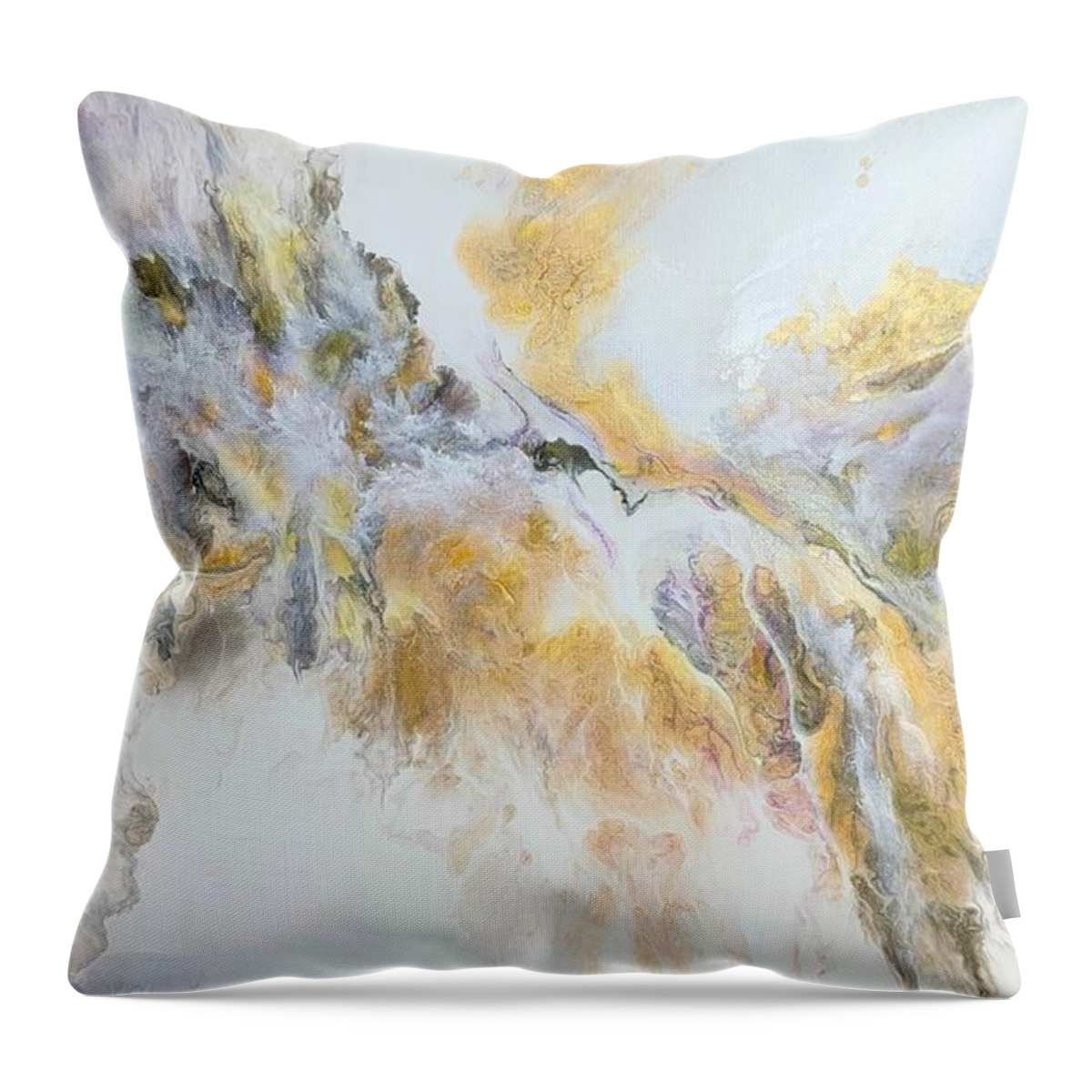 Abstract Throw Pillow featuring the painting Memory #1 by Soraya Silvestri