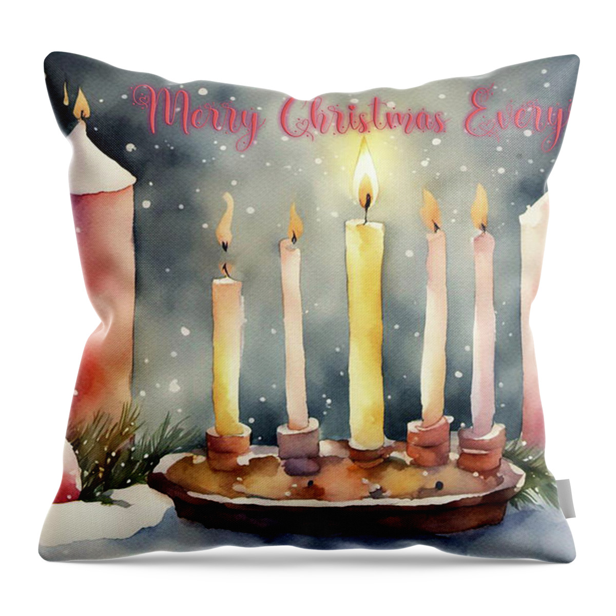 Merry Throw Pillow featuring the digital art Merry Christmas #1 by Jim Hatch