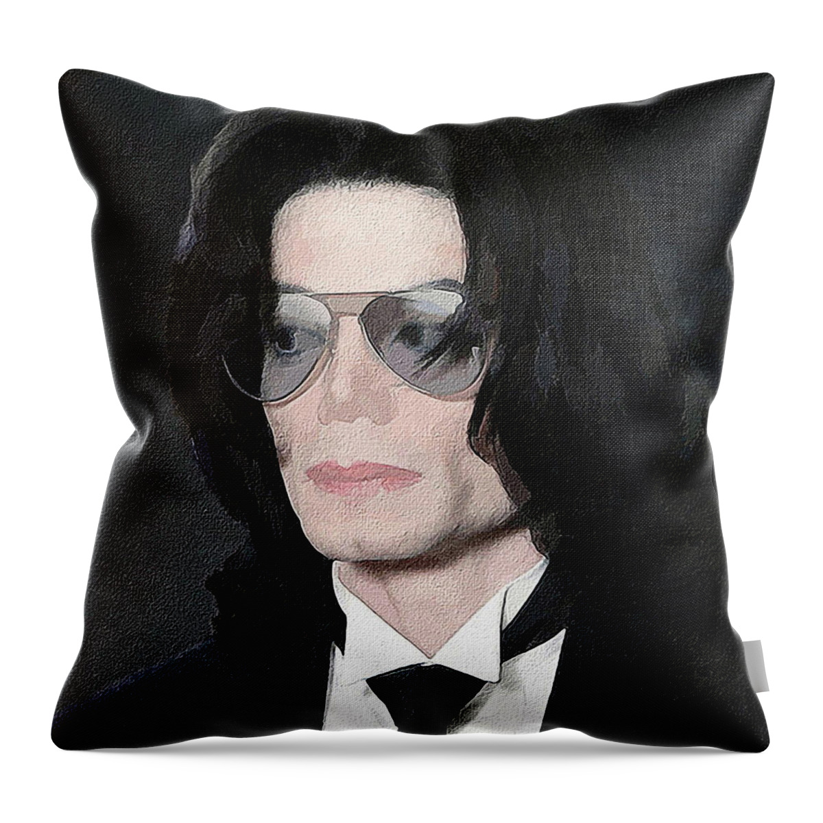 Michael Jackson Throw Pillow featuring the digital art Michael Jackson #1 by Jerzy Czyz