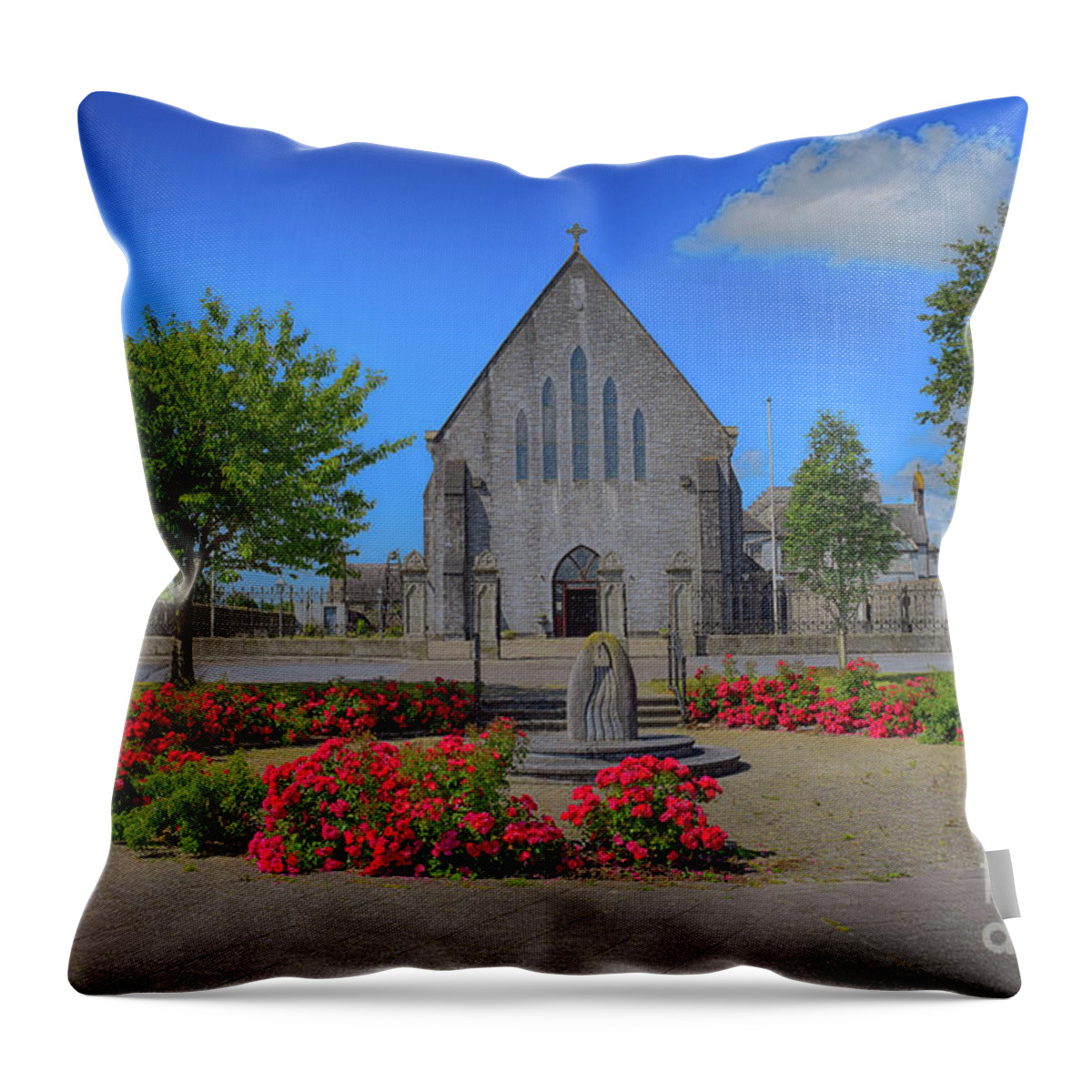 Church Throw Pillow featuring the photograph Mooncoin Church of the Assumption #1 by Joe Cashin