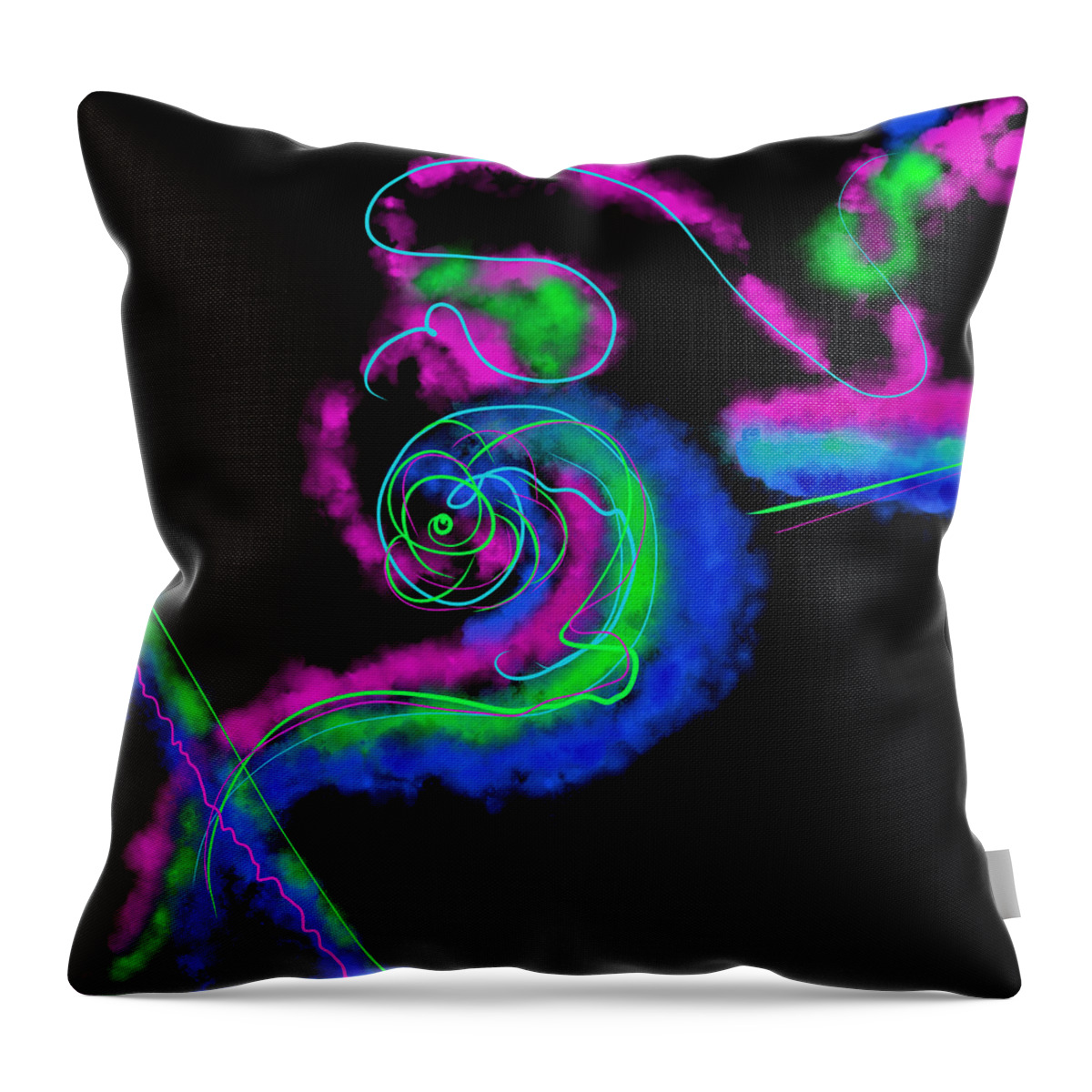 Neon Lights Throw Pillow featuring the digital art Neon Nights #1 by Amber Lasche